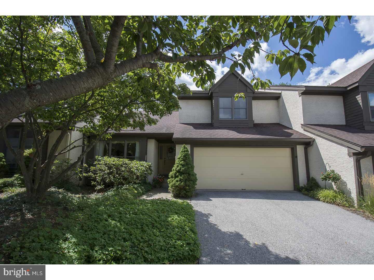 This carriage home in the Ponds, one of the most desirable villages in Chester Brook, is in good condition and well maintained. Spacious eat-in kitchen with hardwood floors, greenhouse window and breakfast bar that is open to the step-down Family Room, Gas fire place and hardwood floor in Family Room, with sliding doors to inviting deck. Vaulted ceiling in Living Room, formal Dining Room with hardwood floors. Enjoy the open concept floor plan with easy flow throughout the main floor which also includes Laundry Room. Wide staircase to 2nd floor with Primary Suite with dressing room, walk-in closet and large Primary Bathroom. 2nd Bedroom with bath and the loft is converted to 3rd BR . Full basement that is partially finished into a recreation room, and two car attached garage that is a very special feature in a townhouse community. This quiet and serene community is beautifully landscaped with lovely fountains and small ponds, and located in a quiet section of Chester Brook. The residents enjoy many benefits of this location with easy access to the trails that lead directly into Valley Forge National Park, as well as the convenience of highway access, Gateway Shopping Center with Trader Joe's, King of Prussia Mall and Wegmans.