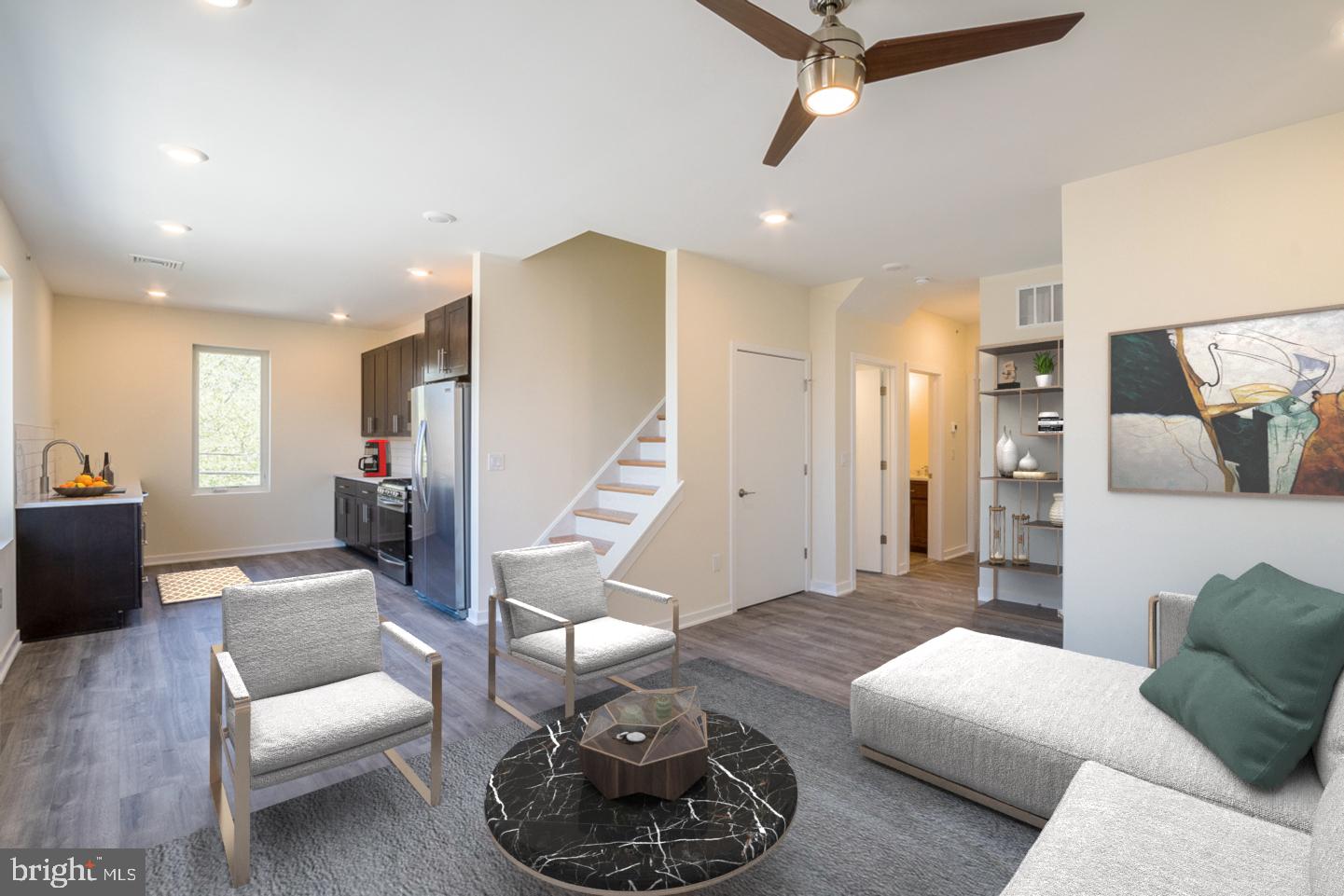 *Available Now*

Don't miss the chance to live in this new apartment complex in an amazing location, situated across the street from Wharton Square Park in Philadelphia’s Point Breeze neighborhood! Unit D3 is a stunning 2 bedroom, 2 bathroom apartment located on the third floor of the building with panoramic park and city views that can be seen from the living room and bedrooms. Enter into a sun-drenched living area with wood floors and recessed lighting that leads to a galley kitchen fit with quartz countertops, modern cabinetry, and stainless steel appliances. Down the hall, you will encounter a laundry closet as well as two spacious bedrooms with large windows and ample closet space. The first full bathroom can be accessed from the front bedroom as well as the hall, and features a shower/tub and a beautiful marbled double sink vanity. The second bathroom is attached to the rear bedroom and also features a shower/tub with a classic quartz vanity. Last but certainly not least, head upstairs and step out into the massive shared roof deck (exclusive to the upper level units) that overlooks Center City and Wharton Square Park – the views are sure to take your breath away! Beyond the wonderful unit itself, you also can access an expansive shared patio on the ground level of the building, and are able to walk to fun local attractions like Dock Street Brewery South, On Point Bistro and American Sardine Bar.

*Sorry, no pets.
*Free storage available in building.
*Internet is wired for Verizon.