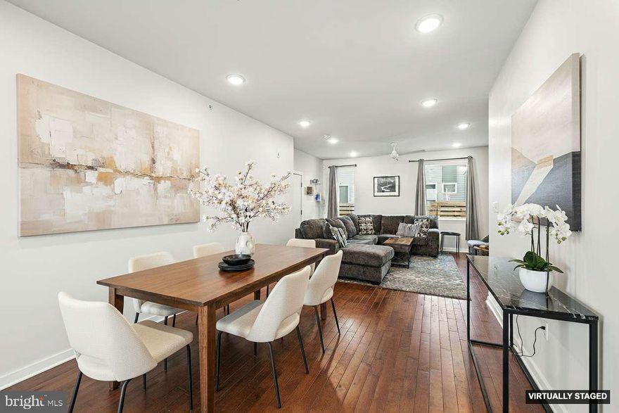 Step inside 1640 N. 5th Ct and you’re welcomed by warm hardwood floors and an open layout that flows easily from living to dining. The kitchen is the heart of the home, with marble countertops, an island with storage, pendant lighting, and stainless steel appliances. Soft-close shaker cabinets and a pantry give you the space you need to keep things organized.

Head downstairs to find two spacious bedrooms with ample closets and a full bath with tub and shower. Hardwood floors continue throughout, and you’ll appreciate the convenience of in-unit laundry and a separate storage room.

Step outside into a beautifully landscaped courtyard — perfect for relaxing, hosting friends, or working from home in the fresh air.

Located in Olde Kensington, you’re just steps from Human Robot, LMNO, Luna Café, and all the energy of Fishtown and Northern Liberties. With easy access to I-95 and public transit, this home works perfectly for owner-occupants seeking move-in ready convenience or investors looking for a low-maintenance property with a proven rental history. Truly a gem in one of Philly’s most up rapidly developing neighborhoods.