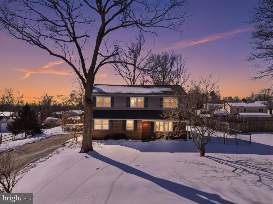 Welcome to this large brick-front Colonial home on an oversized lot with a fenced backyard and a fabulous inground pool, so you can vacation at home. This home has tons of room to grow, plenty of features to please everyone and is move-in ready. Tucked away in a quiet neighborhood of similar 4-bedroom Colonial homes in a very convenient location that is so close to schools, highways, local shopping and quick access to all major routes. The first floor space, with all hardwood floors,  has a formal living room with a large bow window which is open to the dining room.  These rooms could become an in-law suite, as there are doors to close these rooms off for privacy and there is a full bathroom on this level.  Check out the family room with a gas brick fireplace off the eat-in kitchen with an island. The kitchen offers quality cherry wood cabinets with granite countertops, a huge custom pantry, new stainless gas stove, new large stainless French door refrigerator, stainless built-in microwave and a Maytag dishwasher. The full bath off the kitchen includes a stacked 2025 washer/dryer and is also adjacent to more living space with a huge 37’ by 16’ tiled Sunroom with an incredible sunken 6-person Spa/Hot tub with jets and bubbles -  wow!  Check this space out, no need to wait for summer.  Imagine relaxing in that right now looking out at the snow through the full wall of sliding glass doors and 3 sets of French doors. There is custom wood wainscoting on the hallway walls on the 1st floor and expanding up the carpeted staircase.  The 2nd floor, also with all hardwood floors other than the carpeted hall, has a large main bedroom, 25’ x 13,’ with a large walk-in closet and access to the full hall bath and 3 additional great-sized bedrooms. This house has tons of amenities for complete relaxation. A shed (2021) gives great storage space for all your tools and pool toys, including a 2025 automatic pool vacuum. There is a paver block patio just off the rear doors that have steps down from both French and sliding doors leading to the rear yard and Gunite inground pool with a removable safety fence. There are mature gardens in the front and back yards. The covered front porch offers a welcoming cozy spot to enjoy morning sunrises or relax after a long day.  Lastly, don’t forget to see the large basement with an antique pool table, included if you like, and lots of built-in wood shelving. This home really does say “Welcome Home!” A one year warranty is supplied to the buyers for Peace of Mind in case of the unexpected for your first year, extend it if you like. The roof was replaced in 2021 and the pool was resurfaced with new concrete and tiles in 2019.  Custom blinds and fresh paint in most rooms. The location and condition is just what you’ve been looking for, immediate occupancy is okay here. We think this one checks all the boxes and so much more, truly worth the look.