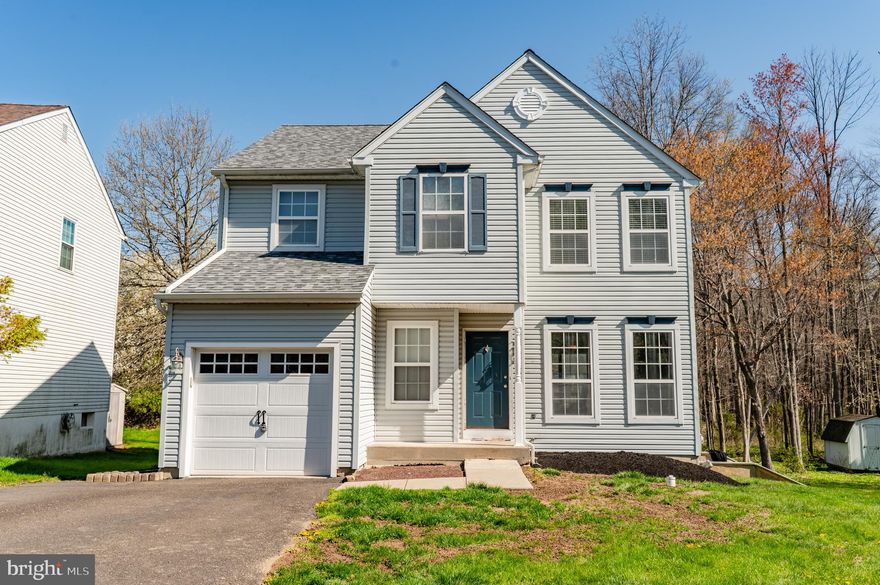 OPEN HOUSE- SATURDAY, APRIL 19, 12-3 PM.
Welcome to 107 Eckerts Place!  You will find this house situated at the end of a quiet Cul-de-sac next to woods. The house resides in Central Bucks School District and there is No HOA!  The main floor features a vaulted ceiling family room with a gas fireplace, formal dining room with chair-rail and crown molding, and eat-in kitchen with gas cooking and sliding glass door leading to a nice sized deck.  There is a half bath and access to the 1 car garage on the main floor as well.  The second level has 3 spacious bedrooms, with lots of closet space.  The main bedroom has 2 closets and an ensuite bathroom.  The second full bathroom and the laundry room are in the hallway.  You will love the convenience of the laundry being upstairs near the bedrooms!  The large, fully finished basement has a separate bedroom and an entrance to the exterior.  There is a huge closet in the main part of the basement and another closet in the basement bedroom.  This space would be great for a family room or game room with a guest bedroom or office.  There are lots of possibilities of how this space can be used!  New Roof and Gutters in 2018.  New HVAC System in summer 2024.   Come check it out today!