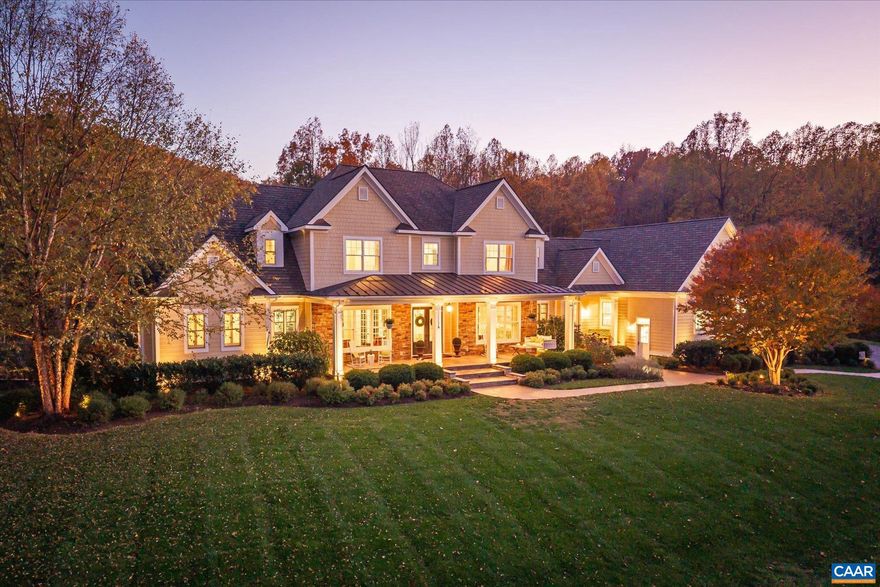 Custom built in 2014 and set on more than four landscaped acres in Western Albemarle, this inviting residence offers remarkable craftsmanship, privacy, and scale. The home balances openness with warmth, featuring 7 bedrooms, 6 full baths, and 2 half baths, including a main level primary suite. Architectural details?French doors, coffered ceilings, multiple fireplaces, and refined millwork?add timeless character throughout. A beautifully appointed open kitchen anchors the home and flows seamlessly into living and gathering spaces. Designed for modern living, the property also includes home offices, a gym, and numerous areas for recreation and entertaining. Outdoors, the grounds evoke a private retreat, with a swimming pool, screened porch, and sweeping lawns ideal for hosting family and friends. A rare offering in the serene Western Albemarle countryside.,Wood Cabinets,Fireplace in Family Room,Fireplace in Living Room,Fireplace in Rec Room