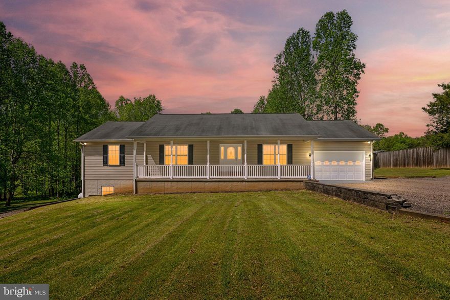Welcome to this charming 3 bedroom, 3 bath home with a 2 car attached garage situated on over an 3 acres of well maintained property in Rixeyville with plenty of amenities! Lovely covered front porch, open floor plan and vaulted ceiling creates a welcoming ambiance. Enter the spacious living room that opens to a well equipped kitchen including quality oak cabinetry, gas range, new refrigerator, under-cabinet lighting, island with seating and tasteful Corian countertops. Home features a combination of gleaming hardwood floors and carpet in bedrooms/living room. Dining area with large french doors leading onto one of the two spacious back decks.  Home features a main-level primary bedroom with en-suite including large jetted tub, double sink vanity along with a separate shower and entrance to separate private deck. Two additional bedrooms, both with large closets, another full bathroom and main level laundry (washer/dryer included) complete the entry level.  On the lower level of the home you will find a large family/recreation room, additional full bathroom and a spacious game room with wet bar and pool table that does convey-great entertaining space! Home is equipped with whole home generator and security system providing peace of mind.  All of this Conveniently located in between Warrenton and Culpeper with no HOA! High speed internet available.