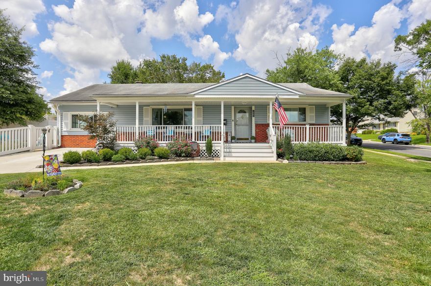 You will fall in love with this STUNNING  home sitting on oversized corner lot with nice size Front Porch and watch the fireworks  .  It is one level living at its best. Large Updated Kitchen with Stainless steel appliances, backsplash and Granite countertops,  All 3 bedrooms have hardwood floors. Hall bathroom is updated with quartz countertops and ceramic walls and tiled floor. Privacy fenced  recently installed in back yard with Shed.  HVAC systems installed  October 2021.Water heater 2017 .  Large Family room off kitchen with built in shelving. Ceiling fans. Hardwood flooring in the living Room/Dining area combo. Windows have been replaced. Walk to shopping, Kids Playground  and downtown Laurel . Just minutes from Main Street and MARC Train and Fort Meade/NSA***TAXES ARE ESTIMATED...SELLER HAS TAX EMEXMPTION.