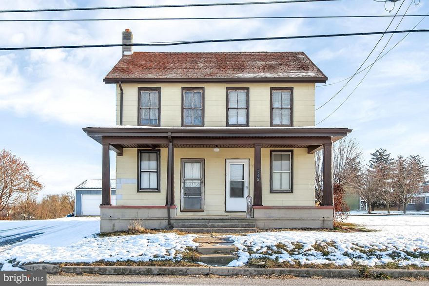 OPPORTUNITY AWAITS for the Buyer that is looking for a Detached 4 Car Garage and Workshop and also might be interested in a 1890's 4 Bedroom 2 Bath Colonial that is oozing with Character and Upgrades! Featuring  2016 Roof, 2010 Gas Forced Air with  CAC, 1st Floor Laundry Hookups, Original Interior Wood Doors with Original Hardware,  Wood Flooring under Carpet just waiting to be exposed,  Workshop has 220 line for Welder,  Public Water & Sewer, Natural Gas , Original Well Available and 1 YR  HMS Home Warranty. Just across the Street from Zion View Community Park. Cosmetics TLC.  Sold in As Is Condition! Hurry to See it Now!