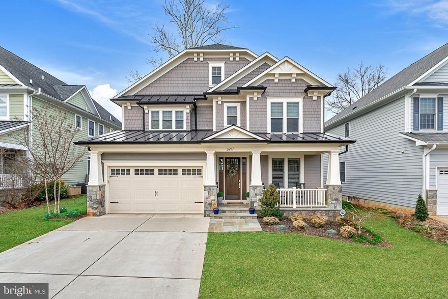 Located in sought after Wyngate, 5917 Anniston Road was custom built in 2017 featuring a desirable floorplan and beautiful backyard. The main level offers formal living and dining, a large kitchen with island and separate breakfast area, family room, powder room, and home office. The upper level features a scrumptious primary suite with dual walk in closet's and oversized en-suite bathroom. There are 3 additional bedrooms and 2 additional bathrooms on the upper level. The lower level features a 5th bedroom and 4th full bathroom along with an exercise room, giant recreation room with high ceilings, and extra storage. 

Additional features include: built-ins, coffered ceiling, hardscaping, full privacy fencing, whole house backup generator; sprinkler system with sub-meter, lighted areas with timer for backyard; exterior hookup for gas grill, oversized Andersen Low-E double-hung windows, high efficiency two-zone Carrier HVAC, 75 Gallon power vent gas high efficiency hot water heater, sump pump, and a hard wired security and fire alarm system.