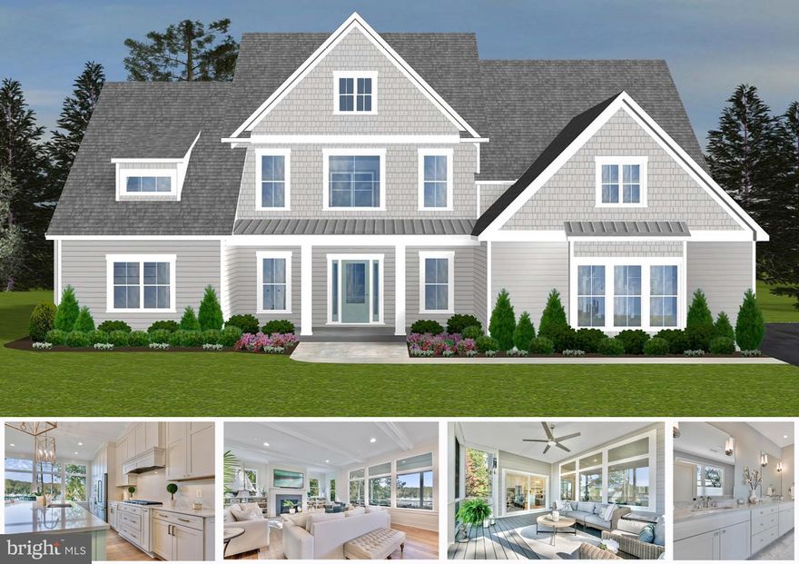 **TEAR DOWN/NEW BUILD PACKAGE** The homesite sits on an elevated 3 acres offering expansive views of Mill Creek and is surrounded by mature trees for a serene, private setting. Take advantage of water views without the cost of waterfront taxes! Three marinas are just minutes from your doorstep, making this an ideal location for boating enthusiasts. The proposed Luxury Wye Mills model features an open concept with the convenience of single level living as the primary suite and an additional bedroom with ensuite full bath along with laundry are all on the main level! The gourmet kitchen with an oversized island adjoins the dining room and overlooks a large family room with access via French sliders to a covered porch --- perfect for hosting family and friends! A huge walk-in pantry with coffee bar and a mudroom/powder room off of the garage complete the main level. The upper level features 2 additional bedrooms with ensuite bathrooms and walk-in closets. The basement offers a finished rec area with the option of adding 2 additional bedrooms and a full bathroom and/or finishing additional living space to create the theater room/home gym, etc of your dreams. The adjoining lot (Lot #1) is 90% approved. Both properties have met all health department
requirements, with the final piece being a public water extension along the existing house frontage. The
subdivision is not at record plat and has been taken as far as the current owner is willing to go but all of the
legwork to get it to this point will convey. PLEASE NOTE: The existing home does have a moisture issue, and the HVAC system is not currently functioning. Call agent for more info. Documentation for the subdivision
efforts can be emailed. The property does fall within the Chesapeake Bay critical area. Per the proposed
subdivision plat a forest conservation easement would be imposed with the approval of the subvision. The
home is being sold strictly as-is, where is. Any inspections for buyer's information only. Existing home without new build package listed under MLS#: MDAA2103336.

Builder is offering $10,000 towards options with use of preferred lender and title companies. HARDI-PLANK SIDING IS STANDARD! CO-PERM FINANCING REQUIRED - 100% VA CO-PERM OPTIONS AVAILABLE - BUILDER'S PREFERRED LENDER HAS GREAT RATES & A SPECIAL 5% DOWN NO PMI LOAN PROGRAM FOR BUYERS IN CERTAIN MEDICAL & PROFESSIONAL FIELDS!    PLEASE NOTE: Photos are representative of builder's work and show previously completed custom homes with options/upgrades. Buyer must be pre approved for construction to permanent financing before meeting with builder and touring homes that are under construction. Please visit Whitehall Building website for more info. **PLEASE DO NOT SHOW WITHOUT AN APPOINTMENT**