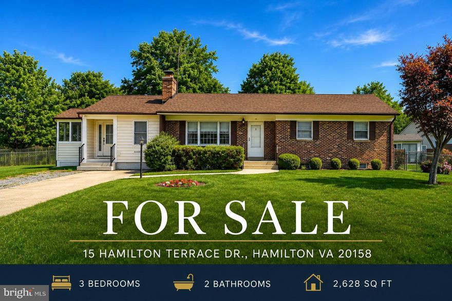 Beautifully updated corner-lot home just outside the Town of Hamilton—enjoy the charm of small-town living with NO town taxes and NO HOA! This 3-bedroom, 2 full bath home with a partially finished basement offers 1,648 finished square feet on a manageable 0.30-acre lot, blending modern upgrades with timeless comfort. Ideally located within walking distance to downtown Hamilton and the local park, and just minutes from the W&OD Trail—perfect for outdoor enthusiasts with convenient access from Purcellville to Washington, DC. 

The heart of the home is the fully renovated kitchen and thoughtfully designed addition (2022/2023), featuring new appliances, quartz countertops, upgraded cabinetry with pullouts, crown molding, and recessed lighting. The addition enhances everyday living with a bright breakfast room, convenient upper-level laundry/arrival area with its own entrance, and access to a relaxing screened-in porch—perfect for morning coffee or evening unwinding.

Major system updates provide peace of mind, including a new HVAC system (2021), hot water heater (2021), and roof (2018). Interior highlights include hardwood flooring, chair railing in the dining room, new ceiling fans, and motorized blinds in the living room (2023). The family room features a cozy propane fireplace, creating a warm and inviting gathering space.

Additional improvements include a new storm door and an expanded concrete front walkway, enhancing the home’s curb appeal. The basement features a drop ceiling and a spacious storage room, offering excellent flexibility for storage or future expansion. With rough-in plumbing already in place, the lower level presents a great opportunity to add a full or half bathroom and create additional finished living space.

Located just outside town limits, this property offers the best of both worlds—close proximity to Hamilton amenities including shopping, dining, and Loudoun County’s renowned wineries and breweries. Commuters will appreciate easy access to major routes to Northern Virginia, Washington, DC, Dulles International Airport, nearby carpool lots, parks, and the Silver Line Metro in Ashburn—while enjoying the benefits of county-only taxes and fewer restrictions.