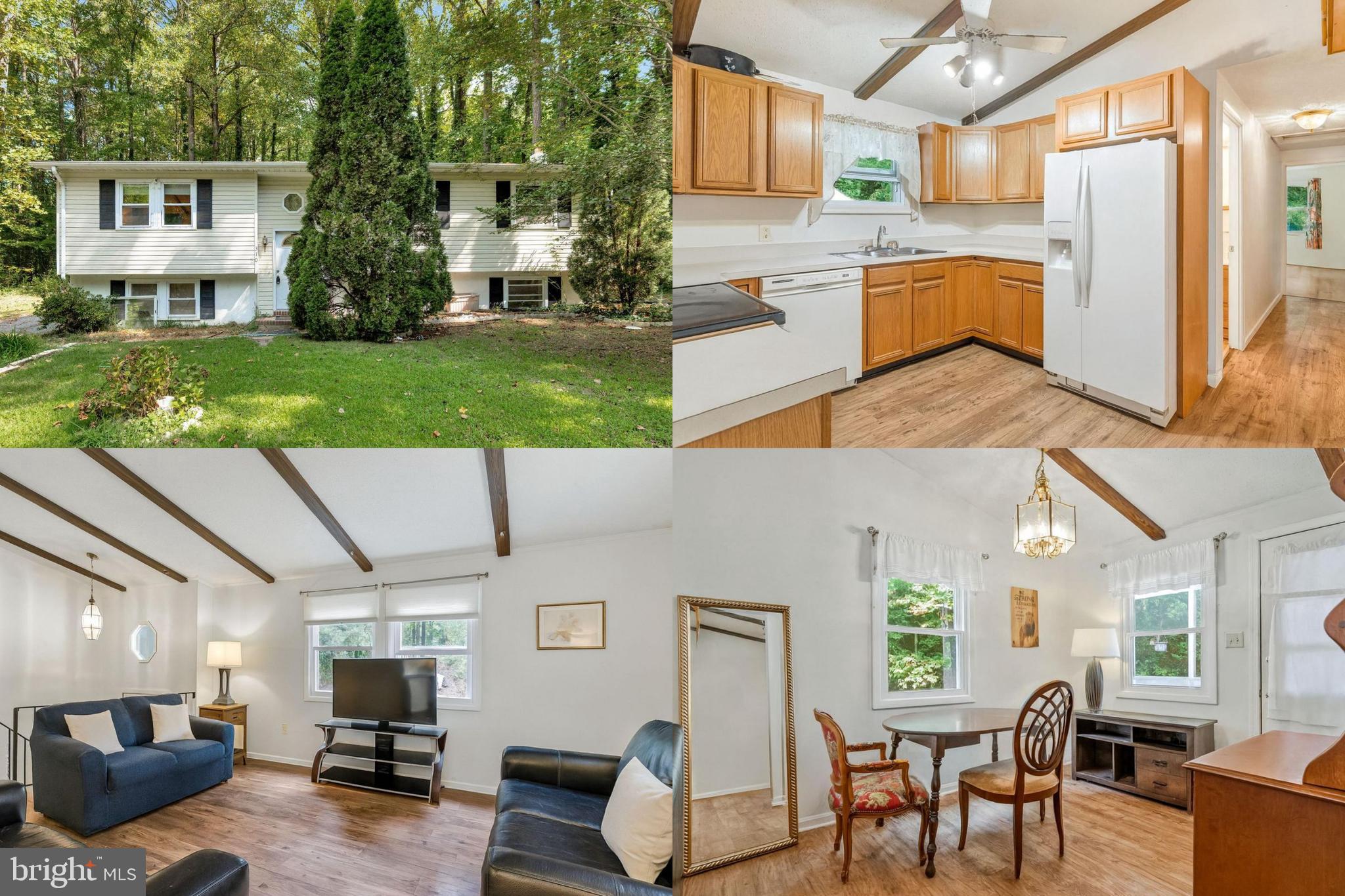Welcome to this beautiful split-foyer 5-bedroom, 3-bathroom home, where comfort and tranquility blend seamlessly. Located in a peaceful neighborhood with serene wooded views, this home invites a sense of calm. The living and dining areas, enhanced by rustic wood beams, create a warm, inviting space perfect for gatherings. The home features a beautiful kitchen, offering functionality and ease for everyday meal preparation and dining. The owner's suite is a peaceful retreat, featuring an ensuite bathroom with a luxurious soaking tub—perfect for unwinding after a long day.
Photos have been virtually staged, and while the home needs some TLC, it provides the perfect opportunity to add your personal touches and create the home of your dreams.
Situated in a desirable neighborhood with water access to Chesapeake Bay’s Mill Creek, you can enjoy boating, canoeing, kayaking, fishing, or swimming with ease. A convenient neighborhood boat launch makes water access effortless. Whether appreciating the natural beauty from the deck or the proximity to schools, shopping, and restaurants, this home offers the perfect blend of seclusion and convenience.