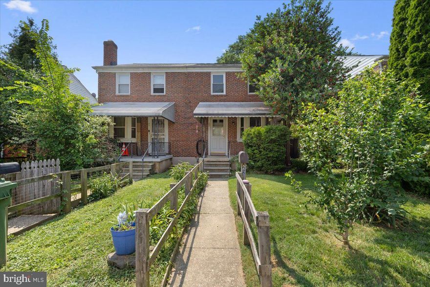 Welcome to this charming brick end unit townhome in the beautiful Westgate neighborhood! Enjoy relaxing on the covered front porch before stepping into the bright living room featuring a bay window and warm wood floors that flow throughout the main level. The galley kitchen is equipped with stainless steel appliances and a convenient pass through to the dining room, perfect for entertaining. Upstairs, you’ll find three comfortable bedrooms and a full bath, while the finished lower level offers a half bath and great additional space. The rear yard provides room to relax, garden, or play. Don’t miss this inviting home with classic charm and modern touches! Just minutes to downtown Catonsville and the retail on Route 40.  Roof - 5 years, HVAC - 7 years, Water heater - 1 year.
