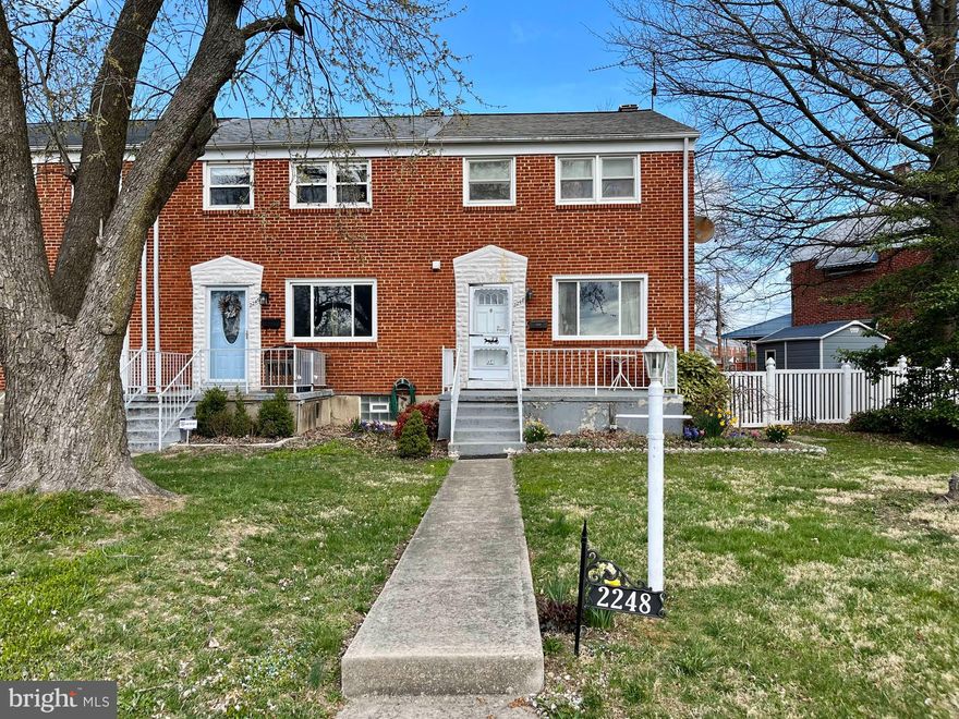 REAL ESTATE AUCTION featuring ON SITE and SIMULCAST ONLINE BIDDING!! Online Bidding Opens - Wednesday, April 23, 2025. Live On Site Auction - Thursday, April 24, 2025 at 1:15 PM. List price is opening bid only. 2248 Ellen Avenue is situated in the Oakleigh townhouse community in central Baltimore County, south of the Beltway (I-695), north of Putty Hill Avenue, east of Perring Parkway and west of Old Harford Road. The surrounding neighborhood is comprised of well-maintained townhomes, built in the 1950s. Extensive shopping and dining opportunities are close by on Perring Parkway, less than one mile north of the home.