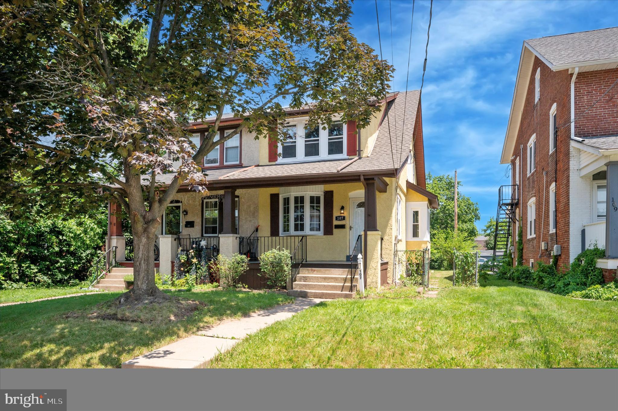 Open House Sunday June 29 from 12 PM to 2 PM. Exciting opportunity to own a fully rennovated twin property in Lansdale Borough! New Roof! New CENTRAL AIR! New Natural Gas Line and HVAC! New floors throughout! Lovely curb appeal from the open front porch. Entering this home, you are greeted by the wide open-concept living and dining area with newer windows letting in plenty of sunlight! These areas are open to the updated kitchen featuring new granite countertops and new stainless steel appliances. Beyond the kitchen is a convenient FULL bathroom. On the second floor, there are 3 good sized bedrooms with ceiling fans and a full bathroom. Up another set of stairs is another bedroom. Private parking in the back on the newly paved driveway! Schedule your showing today!