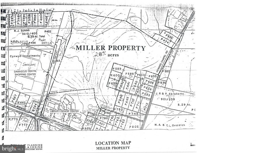 28+/-  acres of farm land and woods in the heart of Damascus,  Maryland  ...This property has frontage on Route 124 and Howard Chapel Road.  It is located  between the Safeway, Post Office, Library and Senior Center