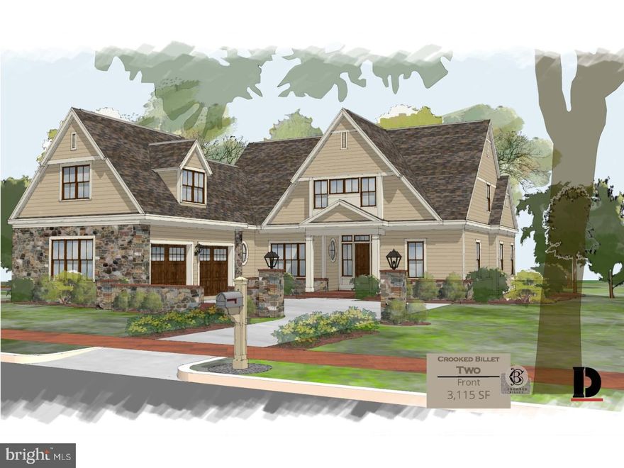 Crooked Billet is a new 55 and over 19 Unit Luxury Home Development located in the heart of Greenville, Delaware; 30 minutes from Philadelphia and just 90 minutes from NYC and Baltimore/DC area.  This 19 home community will be built (beginning April 2018) on a former 28 acre estate with thoughtfully planned 14 acres of landscaped open space and walking paths throughout. Five sophisticated home choices, to be built by renowned builder, Dewson Construction Company, reflect the beautiful and timeless architecture of the area and offer a range of size and functionality options for individual lifestyles. The development will be a luxury living, turn key maintenance free community, giving the homeowner peace of mind.  The combination of the beautifully designed community, and proximity to major cities, yet within walking distance to shopping creates a one-of-a-kind opportunity to live in tax-free Delaware.