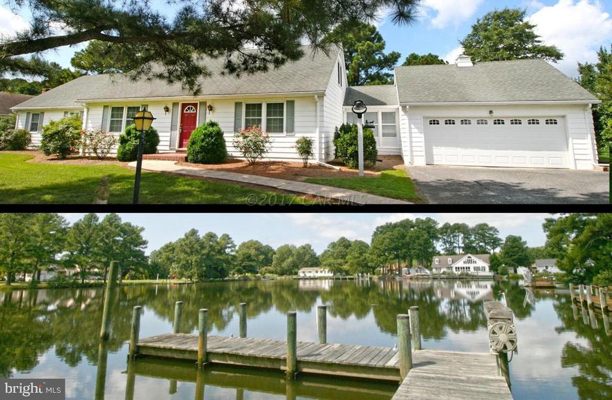 WATERFRONT 3BR/2.5BA on Jones Creek, leading to Chesapeake Bay. Lovingly-maintained by this family for 22 years. Pier w/electric & water, fish-cleaning station, 5' water at high tide. 2 att'd garages, one w/half-bath. Huge great rm w/built-in brick hearth & bookshelves. Waterfront Dining Rm w/built-in cabinet. Galley kitchen w/updated Stainless appliances, stainless steel & butcher block counters. Waterfront family rm leads to boat house, aka 2nd att'd garage. 1st flr Master Bed/Bath. Enclosed porch to att'd garage. Washer/Dryer under stairs. Upstairs 2 add'l BRs, full bath. Multi-zone central heat & air, electric BB backup. Garage 23x22'6; Boathouse 23x29'5. WELL & SEPTIC PASSED INSPECTIONS. Sizes, taxes approximate. Confirm schools w/Somerset Co.