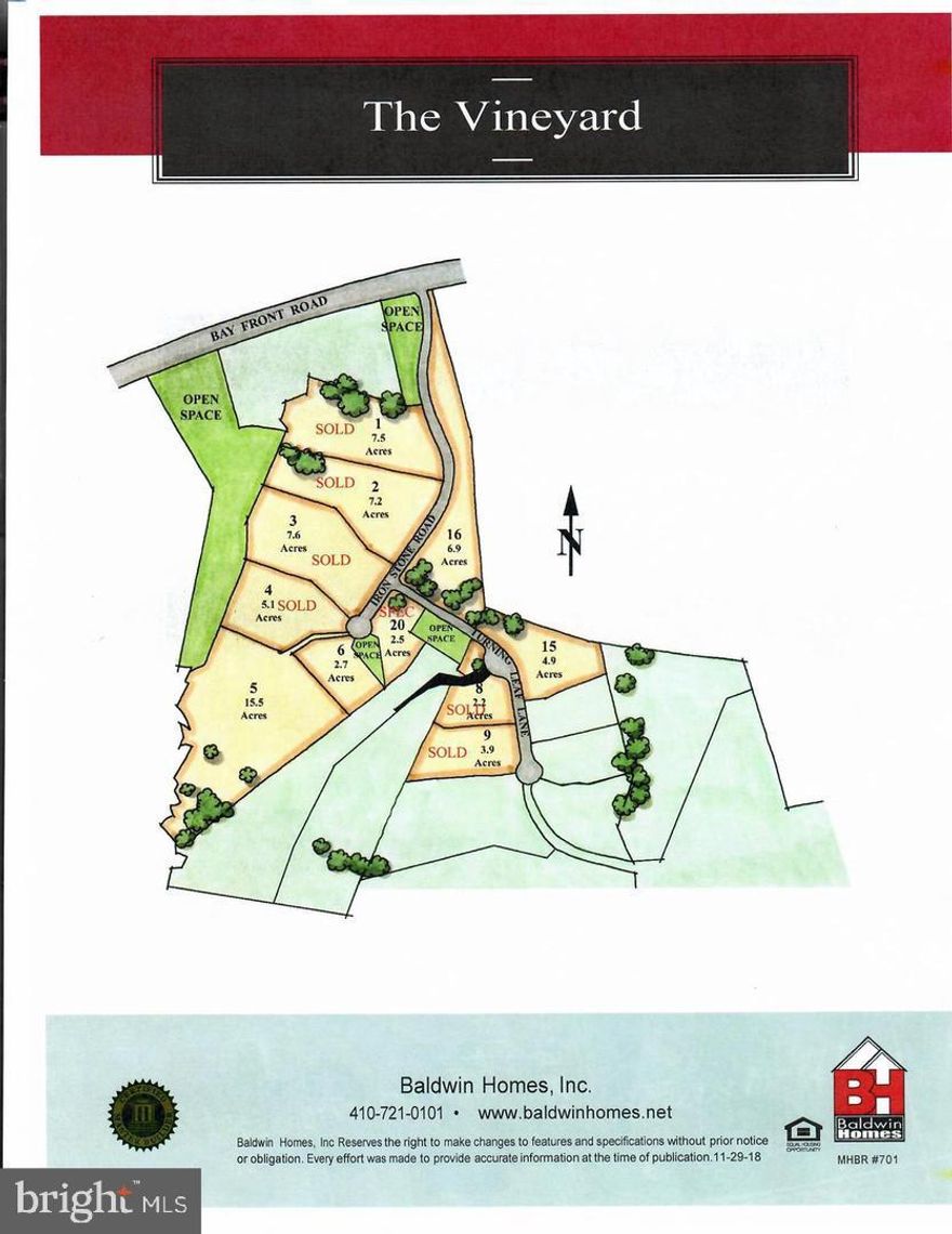 LOT 16: Beautiful Lot waiting for your home to be built on it! Bring your builder or choose from one of the luxury floor plans Baldwin Homes offers. This is also being sold as a residential listing with a Baldwin Home to be built. The lot has perked and is approved for 3,500 sq ft PLUS home.