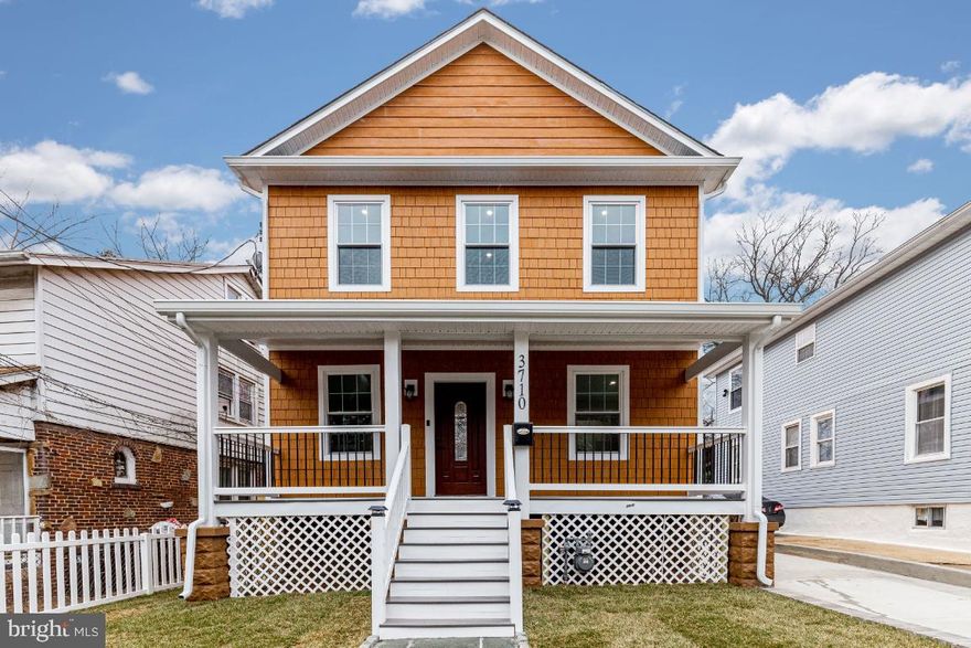 Back on the Market! Contract fell through due to Buyer Remorse. A Beautiful Total Renovation in Mount Rainier. Brand New 2nd Level Addition and Fully Finished Basement.  This renovated 4 Bedroom 3.5 Bath home comes with a New Roof with transferrable 30 year Warranty and Brand New HVAC systems with 10 year Warranties. New John Hardie Shake Siding, New Windows and New Hardwood Floors. The Electrical and Plumbing all have been updated throughout. Spacious and Bright, Open Living, Kitchen, and Dining Areas with 10 foot Ceilings and Crown Molding. Large Gourmet Modern Kitchen with Stunning Black Quartz Countertops, Soft Close Cabinetry along with Breakfast Island and a Separate Pantry. Up-to-Date Kitchen is Furnished with all new Whirlpool Stainless Steel Appliances (French door Fridge with built-in door Ice-Maker Water Dispenser with Bottom Freezer, 5 Sealed Burner Oven Range, Dishwasher, and Microwave) and Range Hood. Dining Area is equipped with a very modern LED Wi-Fi Chandelier with Remote. The 2nd Level Addition includes a Full Hall Bath, a Primary and 2 additional Bedrooms - All built with Hardwood Floors and Ceiling Fans with Remotes.  In addition, to a Laundry Closet with Washer/Dryer Hookup only, and Attic with HVAC system and space for Additional Storage. Primary Bedroom boasts a Large Walk-in Closet with ample Built-ins and En Suite Bath with Double Vanity Sinks and a Gorgeous Custom Rain Shower. The Walkout Basement is fully finished with a nice Recreation Room, a 4th Bedroom and a Full Bath. Brand New Water Heater and HVAC system in Utilities Closet. Also equipped with Sump Pump with Battery Backup in Storage Closet under Staircase. This home is ready for the latest technology as it’s been updated with USB outlets, Pre-wired for Internet and Cable, Programmable Thermostats and a Ring Doorbell.  This home straddles the MD/DC line thus is a great central location with easily walkable/bike access to the City of Mount Rainier’s amenities (City Hall, Library, Electric Car Charging Stations, and plenty of Retail, Dining, and Service Providers in the area).  Very close to Bus Stops and Depots, Airport, Commuter Park and Ride Lots, Metrorail, parks such as the Bladensburg Waterfront Park, Fort Lincoln Park, and Colmar Manor Park and shopping such as Costco and The Shops at Dakota Crossing. Enjoy the easy access to highways (I-295, I-95, US Route 1, US Route 50) and Downtown DC within 5 miles and Virginia less than 10 miles away.  Welcome Home in Mount Rainier – Your Opportunity Awaits.  Home Warranty Included. Seller prefers Cardinal Title Group for closing. Sellers prefers Cardinal Title Group for Closing.