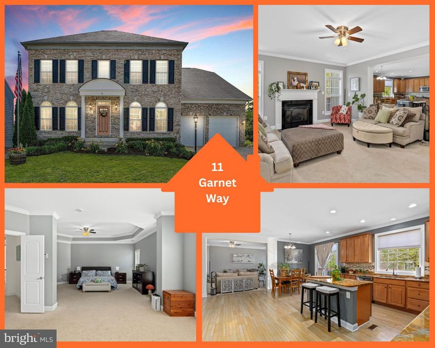 Welcome to Cambridge Crossing in Falmouth, where timeless design meets everyday convenience. Nestled on a quiet cul-de-sac just across from Falmouth Elementary and north of the Rappahannock River—offering easy access without bridge traffic delays—this stately brick-front residence offers over 5,400 square feet of beautifully appointed living space.
Step through the dramatic two-story foyer and immediately feel the sense of scale and elegance that defines this home. With soaring 9+ foot ceilings, detailed crown molding throughout, chair rail molding, and freshly painted interiors, the open-concept layout flows seamlessly from one generous space to the next. At the heart of the main level lies an expansive kitchen with walk-in pantry, sun-drenched breakfast nook, and bar area—perfect for everyday living and entertaining alike.
Designed around a distinctive octagonal floor plan, the home offers incredible flexibility with 4 to 5 bedrooms, 2.5 baths, and the potential for a sixth bedroom and an additional full bath (with roughed-in plumbing already in place). The main level also features a versatile flex room ideal for a home office, guest room, or playroom.
Upstairs, retreat to the luxurious primary suite complete with a spacious sitting area, dual walk-in closets, oversized vanities, a soaking tub, and a separate walk-in shower. Additional upper-level bedrooms are generously sized and the laundry room is conveniently located on the same floor.
Outdoors, enjoy the fully fenced backyard from the elevated deck just off the kitchen—perfect for quiet evenings or weekend gatherings. Recent improvements include a brand-new roof and an oversized water heater, ensuring peace of mind for years to come. A spacious two-car garage and a mostly finished basement with additional storage and bathroom rough-in complete the package.
Located just 8 minutes from I-95, 5 minutes to Route 1, 5 min to Carls Ice Cream in downtown Fredericksburg, 10 min from the downtown Fredericksburg VRE, 31 minute from Quantico Base, 50 Minutes to the Navy Yard and 40 Min to Fort Belvoir!  This home offers both refined comfort and commuter-friendly convenience.
Opportunities like this—offering space, flexibility, and an assumable low-rate mortgage—are rare. Schedule your showing today!