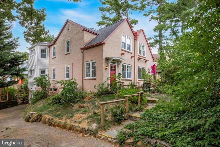 Available Fully/Partially Furnished or delivered vacant with enough notice. Situated on a private and peaceful lane in Narberth is 216 Lantwyn Ln! This warm and welcoming property offers a tranquil living environment and a connection to nature while being a short stroll to downtown Narberth and easy access to Center City, Philadelphia. Fully Furnished, this lovely home was carefully furnished and offers a unique blend of comfort, natural beauty and sustainability. Starting with the scenic front yard is a private patio perfect for morning coffee/tea and is landscaped with no-mow native PA sedge and other native plants, by Refugia, offering a natural meadow setting. Entry through the 3-Season Sun Porch which is a versatile area that can serve as an office, mudroom, reading area and offers glass windows that floor the space with natural light. A large and welcoming Living Room greets you next with original hardwood flooring, built-ins, comfy sitting areas and original artwork. In addition is a Regency wood-burning stove fireplace insert, perfect for keeping Winter days cozy.  Next is the Dining Room with a large wooden table and bright windows throughout. Off the DR is the bright and warm Kitchen and access to the rear deck. The Kitchen features an electric glass top stove and oven, zero waste potential with plenty of mason jars, and OurPlace pots/pans. Well-stocked with plates, silverware, cups, glass, tupperware, etc. Granite countertops, tile flooring and lots of cabinets for storage makes this kitchen wonderful for cooking. The rear deck is a wonderful space to dine and relax overlooking the garden and cedar chicken coop. Heading up to the second floor is a wonderful light filled space with a newly installed hallway skylight and mature pathos vines and houseplants creating a lush, greenhouse ambience. The Primary Bedroom offers South-facing large windows and a Queen size bed with a Layla mattress, offering both firm and soft sides. The two additional Bedrooms are of good size and offer flexible sleeping arrangements with two twin foam mattresses and one full Ikea futon that can be flexibly moved between rooms. There is a standing desk in the front room wonderful for office space and lots of storage space including a cedar closet. The hallway bathroom is clean and updated with neutral black and white ceramic tile, updated vanity and full size bathtub. Additional amenities and features of this lovely home include: Full size Washer and Dryer, off-street parking, radiator heating, gorgeous hardwood flooring, original doors and glass hardware, tall ceilings and basement storage. Enjoy serene and comfortable living in the quaint village of Narberth with this wonderful and rarely offered opportunity.