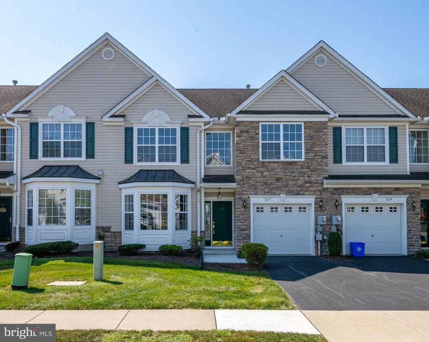 Welcome to the Village at Maidencreek, a desirable 55+ community offering comfort, style, and maintenance-free living.  This spacious home features a flexible floor plan with elegant architectural details that include arched doorways, cathedral ceilings, and an abundance of natural light.  The first floor boasts a large great room with a gas fireplace and soaring ceilings, perfect for relaxing or entertaining.  The kitchen has a bay window providing natural sunlight, new cabinets, and modern finishes.  Enjoy the convenience of a fully equipped kitchen with all major appliances in place, including a refrigerator, gas stove, dishwasher, and built-in microwave.  There is also a dining room adjacent to the kitchen.  First-floor primary bedroom suite has a tray ceiling, walk-in closet, and a full bath with tiled shower.  A convenient first-floor laundry room and half bath complete the main floor.  Upstairs, you will find two generously sized bedrooms and a full bath, one bedroom has a walk-in closet.  There is a walk-in closet in the hallway providing additional storage space.  With 9 ft. ceilings on the main level, plenty of storage, an attached one-car garage, and economical gas heat, this home truly has it all!  Enjoy the peace of mind that comes with maintenance-free living in a great community.