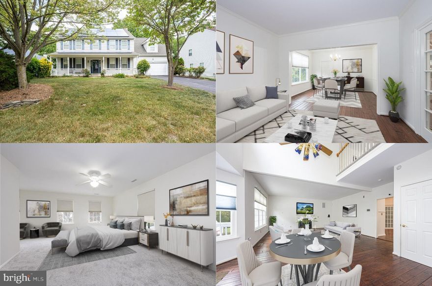 Welcome to this gorgeous 4-bedroom, 2. 5 bath colonial loaded with upgrades nestled in a serene setting backing to woodlands for ultimate privacy. The beauty begins outside as you approach, you'll be greeted by a spacious front porch, perfect for enjoying quiet mornings or evening sunsets. The house offers a sense of privacy as it backs onto lush woods, creating a peaceful retreat for nature enthusiasts. For those with a green thumb, you'll appreciate the beautifully landscaped garden with an in-ground sprinkler system featuring a variety of flowers, planting beds, vegetables, and apple trees in the fenced backyard. A recently replaced deck and a large paver patio is ideal for entertaining and simple relaxation. ****** Inside, an open floor plan, rich hardwood flooring, soaring ceilings, decorative moldings, a gourmet kitchen, gracious owner’s suite, and a fully finished lower level create instant appeal. Fresh neutral paint, new carpet and luxury vinyl plank flooring, and upgrades including a home security system, newer windows, HVAC, roof, tankless hot water heater, an electric car charger, Telsa Solar panels helping to reduce energy costs, and so much more make it move-in ready, all that awaits is you!  ****** As you step inside, the American oak hardwood floors in the open foyer create a warm and inviting atmosphere. To the left, you'll find the formal living room and dining room, ideal for hosting gatherings and special occasions. To the right of the entrance, there's a well-appointed office with built-in shelving, providing a productive workspace, along with a convenient powder room nearby. Moving to the back of the home, you'll discover Danish oak hardwood floors that flow seamlessly the gourmet kitchen that is sure to please the modern chef with gleaming granite countertops, white and beige 42’ cabinets, custom tile backsplashes, cast iron sink, and quality stainless steel appliances, including a 6-burner range and smart refrigerator. The adjoining breakfast area with a striking 2 story ceiling is perfect for casual dining and has a French style door granting access to the deck with descending stairs to the paver patio and fully fenced backyard with wooded acres beyond—truly a private oasis for indoor/outdoor living. Back inside, the family room with a cozy gas fireplace beckons family and friends to gather. ****** Ascend the stairs to the landing overlooking the foyer and family room below and onward to the light filled owner’s suite boasting plush new carpet, a lighted ceiling fan, room for a sitting area, and walk-in closet. The renovated ensuite bath features a furniture style dual sink vanity with matching wall cabinets, a jetted soaking tub, and frameless glass enclosed shower—all coming together to create a private oasis to begin and end the day. Three bright and cheerful bedrooms, each with new carpeting and lighted ceiling fans, share access to the well appointed hall bath, while a laundry room with cabinets on this level adds convenience and eases the daily task. ****** The walkout lower level with gorgeous new luxury vinyl plank flooring and a pool table that conveys features a spacious multipurpose recreation room featuring separate areas for games, media, and exercise, while a storage room with built-in shelving provides loads of storage space completing the comfort and luxury of this beautiful and well maintained home. ****** All this in a peaceful residential community close to an abundance of diverse shopping, dining, and entertainment choices nearby including St. Charles Towne Center, Charles County Plaza, and Waldorf Marketplace, while outdoor enthusiasts will enjoy St. Charles Lake Trail with serene hiking trails. Commuters will appreciate the easy access to major routes including Route 301, Indian Head Highway, Joint Base Andrews, NOVA and Washington, DC. If you’re looking for an exceptional home in a spectacular location, this is it!