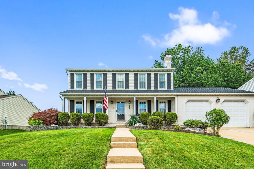 Rarely does a home in Amyclae  Estates become available for sale. A prime location in Bel Air, known for it's excellent schools, easy commute and abundance of social activity's, shopping, dining and just friendly people.  Allenby Court is a non through street.  1306 is the charming white colonial with the 30 foot long front porch and newer roof installed this year. One step in through the front door, you'll realize this is not your typical floor plan.  Right away you see the open and sunken living room with the stone fireplace, wood floors and plantation shutters. Then the updated 30' kitchen. Quality, maple cabinets, appliance garage, tile back splash, granite counter tops, stainless steel appliances, built in under the counter wine bottle cooler, crown molding and breakfast bar.  Plenty of  room for a large table, a nearby laundry & powder room,  and easy access to the formal dining room currently used as an office. The kitchen also opens to a 20x20 rear addition with wood floors, built-in's, gas fireplace, sky lights and sliders to the 35x25ish curved stamped concrete patio. There is a pergola, privacy fence, built-in storage shed, access door to the 25x20 garage w/high ceiling clearance,  and a view of the fully fenced rear yard that's great for Fido! Upstairs, a massive 19x18 master bedroom with more built-in's, 11x6 walk-in closet with built-in organizer, 11x11 master bath with XL  separate tile shower stall, jetted tub, double vanity, skylight, and TV. Bedroom #2 is 14x12, has  recessed lights, and a ceiling fan rough in. Bedroom #3, 12x10 with a celing fan, crown molding and pull down attic access. Most of the carpet was installed in 2020.  The lower level host another  19x17 family or rec room with half bath, surround sound, recessed lights and laminate floors. There's also a 17x11  exercise room with laminate floors and a 32x6 storage room. The heat pump has gas back up, the windows have been replaced, and the sub pump is new.  The main water line has been replaced with copper. Fios and cable for your high speed internet needs. This home won't last long in this market!