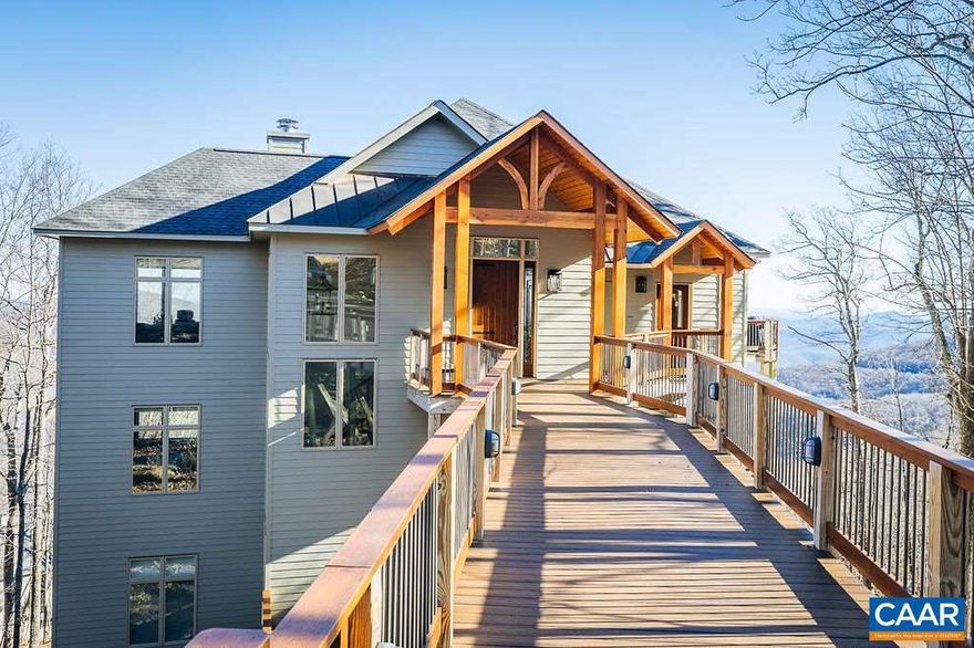 One of the most spectacular views at Wintergreen and in a private location with views through Shamokin Gorge into the Rockfish Valley. Lots of closets and ample storage space- home has an elevator so no steps from car to kitchen. 3-zone HVAC system, 2 sets of high end washer & dryers, 2 dishwashers, 2 refrigerators, 4 gas fireplaces, 3 smart TV's, Trex decking with redwood handrails, highway grade parking pad, 2 piggy-backed Rinnai gas water heater. House is being sold furnished- Natuzzi leather sofas, Baker sofa & office furniture in study, Sherrilll chair, Kitchen-Aid appliances, 3 TV viewing rooms, etc. solid wood bed frames. This is one of the newest and best homes on the mountain. heat pump upper level lower levels gas heat,Glass Front Cabinets,Granite Counter,Maple Cabinets,Wood Cabinets,Fireplace in Bedroom,Fireplace in Great Room,Fireplace in Master Bedroom,Fireplace in Sun Room