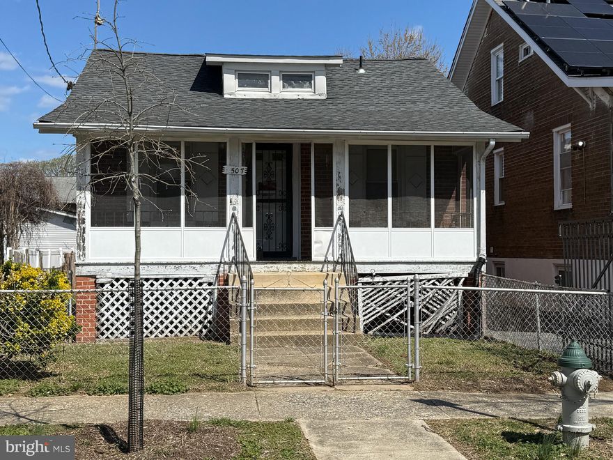 ***Multiple Offers Received***A fantastic opportunity for investors or buyers looking to make this home their own! This charming 2-bedroom, 1-bath detached home offers a separate dining and living room with a ceiling fan, a spacious sunroom, and a large backyard—perfect for entertaining or relaxing. Nestled in a quiet neighborhood, it’s just a short walk to a playground and conveniently close to the DC line, offering easy access to city amenities. Strictly sold as-is—bring your vision and transform this home into your dream space! Don’t miss out—submit your offer today!