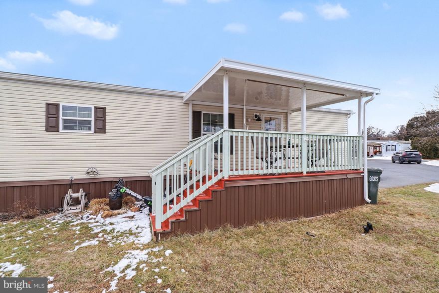 Welcome to this well-maintained 2022 Eagle River home located in a 55+ community in Manheim. This 2-bedroom, 1-bath home offers 1088 square feet of comfortable living space with a bright and functional layout designed for easy living.

The living area features a cozy fireplace with built-in shelving, adding warmth and character while providing practical storage and display space. The kitchen comes fully equipped with appliances.  The home features a combination of laminate and carpet flooring, central air for summer comfort, and propane forced-air heat for efficient year-round living.

Outside, enjoy a newer deck and awning added in 2023, creating a great space to relax outdoors. The home also offers driveway parking for one vehicle.

Offering simple, low-maintenance living in a convenient Manheim location. Built in 2022, this home is move-in ready and provides modern comfort with thoughtful updates already completed.