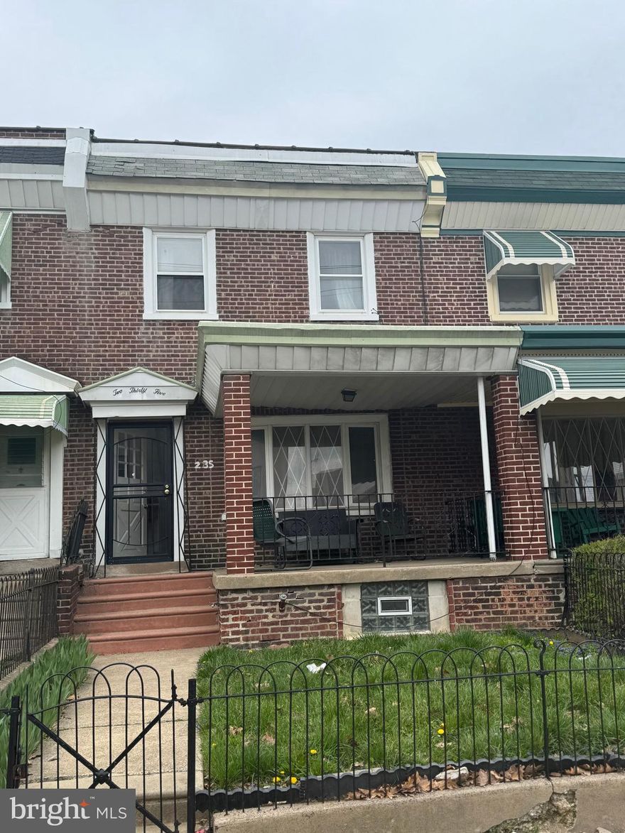 3 bedrooms one and half bathroom row house on Price Street, half bathroom in the basement.  This house has great potential, whether you are a first-time home buyer, or an investor, this house has great features to include a backyard.  Literally 5 minutes walking distance from Germantown Train Station, where you can catch the Chestnut East line that runs from Chestnut Hill East, to 30th street.  House is being sold AS IS, sellers will NOT make any inspection repairs.  Close proximity to Lasalle University and Chestnut Hill Hospital