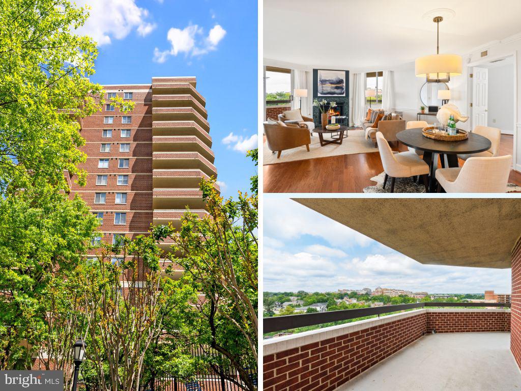 Perched high above the city in the prestigious Williamsburg Condominium, Unit 830 is a rare gem offering expansive wraparound balcony views of the Arlington skyline and fiery evening sunsets—a true standout in the neighborhood. This corner unit is bathed in natural light and designed for modern, open-concept living with timeless touches. Inside, you'll find hardwood floors throughout, fresh designer paint, and an airy layout anchored by a gas fireplace—perfect for cozy winter evenings. The kitchen has been tastefully updated with resurfaced cabinetry and stainless steel appliances, creating a clean, modern feel. Additional updates include a brand-new hot water heater and in-unit washer/dryer, offering peace of mind and convenience. You'll also enjoy additional storage and garage parking. The Williamsburg offers resort-style amenities: a stylish lobby, heated outdoor pool, modern fitness center, sauna, game room, party room, and community events that foster connection. Renovations are coming soon to the elevator lobbies, hallways and party room. With no history of special assessments and a proactive management team, it's a community you’ll be proud to call home. Located just blocks from the Metro, Whole Foods, Clarendon, Courthouse Plaza, and Route 50, this is urban living with a peaceful twist. Sunsets like this don’t come around often—schedule your private tour today!