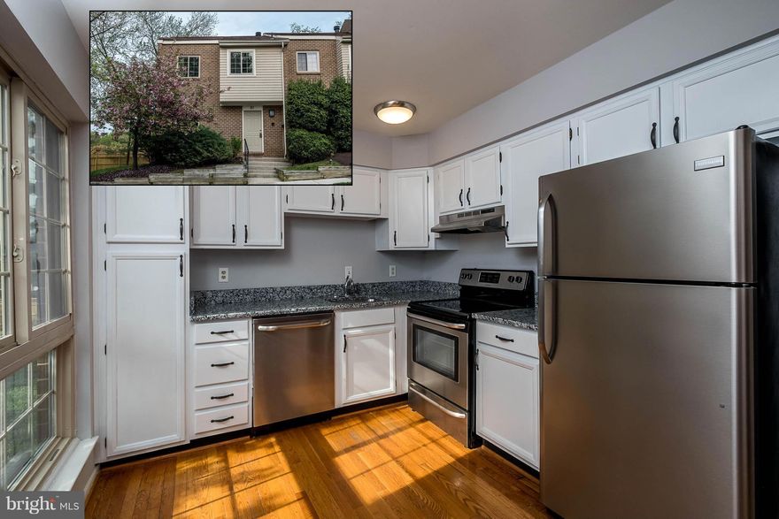 Rare 3 level end unit townhome - updated throughout & move-in ready! Kitchen has NEW granite counters, SS apps, freshly painted cabinets, & space for a small table. NEW carpet, paint,& fixtures throughout! All bathrooms have been updated w/ new toilets, lighting fixtures, & ceramic tile. New windows & roof too! Large unfinished basement w/ FP - ready for your finishing touches! Community Pool too!