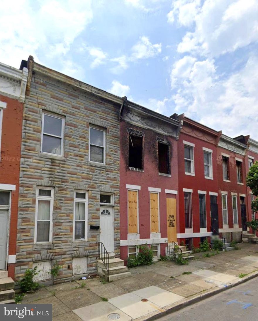 REDUCED!!! 


Don't miss out on being a part of revitalizing Baltimore City! Come with vision and a good contractor, and get 2517 W Baltimore Street restored and beautiful again. Buyer responsible for all due diligence. Property being sold strictly AS IS. 

New homeowners can enjoy the nearby attractions such as Grace Medical Center, West Baltimore MARC Station, Westside Shopping Center, Carroll Park, & Carroll Park Golf Course. 
Easy Access to Major Traffic Artery Wilkens Ave.

Message or call to obtain this brilliant real estate investment opportunity!
