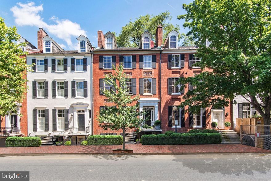 3263 N St is the Federal Jewel of Smith's Row, built during Thomas Jefferson's presidency, the period details & facade have been maintained for 200 yrs! Comprised of 6 lvls, rooms w high ceilings are flooded w south light & views of the garden. Magnificent living spaces, outdoors spaces, 3-car gar, 6 BRs, 5 full & 3 half BAs, elevator, exercise room, wine storage, carriage house, & more.