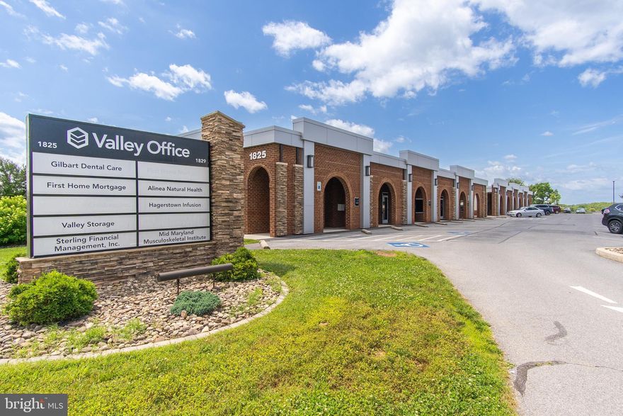 2,173 SF available in the modern brick, single level Valley Office building with covered entrance and ample parking available in front lot.  Offers multi-office potential with 2 private bathrooms, conference room, break room and lobby.  Private entrance to vestibule, with 2 secondary entrances; one to the main suite and the other to a private office.  Two large windows at front of suite.  Finishes can be updated to suit for immediate occupancy.  Convenient location off Dual Hwy.  ***$3,260/mo.***