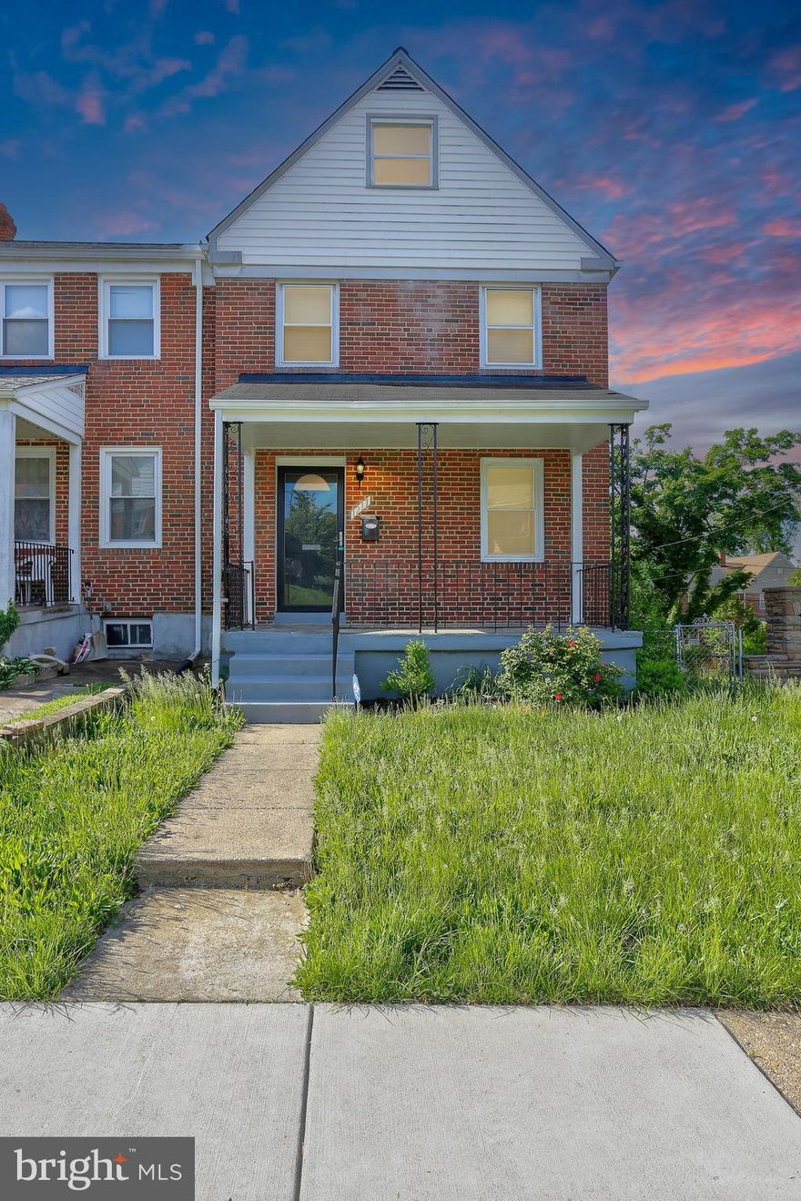 Home was fully renovated a year ago! Seller literally moved his things in and never really got to fully live in the home or unpack. The dishwasher still has the instruction papers inside because it's never been used. Come enjoy your new home to it's full potential. 

Welcome to a beautifully updated end-unit townhome in Baltimore’s Woodbourne Heights neighborhood. This 4-bedroom, 2 full bath home offers thoughtfully renovated living space and blending classic charm with modern convenience. This home boasts an open-concept layout featuring a spacious living and dining area with hardwood floors. This updated kitchen has stainless steel appliances, white shaker cabinets, quartz countertops, and a central island—perfect for both everyday living and entertaining. On the upper level you'll find three generously sized bedrooms and a full bathroom adorned with new ceramic tile and contemporary fixtures. The basement is fully finished offering an additional bedroom, entertainment area, laundry zone, and a second full bathroom—ideal for guests or a home office. Property also has bonus attic space, an enclosed rear porch, and energy-efficient appliances. Its combination of modern updates and timeless features makes it a standout choice for discerning buyers.