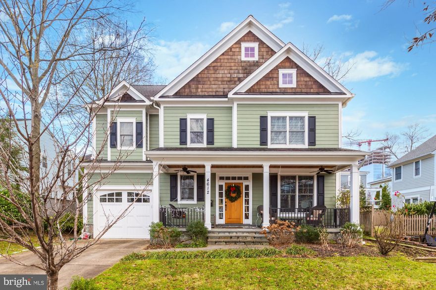 CALL LISA RESCH, (COMPASS) the Listing Agent for more details!  202-236-9527 / lisa.resch@compass.com

Nine years young -- stunning and move-in ready perfection in desirable West Chevy Chase Heights in Bethesda.  An A+ location, just steps to BCC, the Bethesda Metro, shopping and dining on a welcoming and friendly street. In bounds for Bethesda Elementary, Westland and BCC High School.

A charming front porch beckons you inside to 5,500 sf of living space on four light-filled levels; an ideal layout with a flexible floor plan for how we live and work today. A true 6 bedroom home with an optional 7th bedroom if desired and five full and one half baths.

Bespoke details at every turn with transom windows, crown moldings, hardwood floors with inlay detailing, tray ceilings, and coffer details. The gourmet kitchen with custom tiling from Italy, granite countertops and high-end stainless steel appliances flows into a family room with french doors to an outdoor patio for outdoor dining. Formal dining room, living room, powder room and mud room round out the first floor. The second floor has a stunning owner's retreat, three more bedrooms and two baths and laundry room; the upper level has a bedroom, bathroom and optional 7th bedroom. The walkout lower level has a bedroom that's ideal for an au pair or in laws, a full bath and an oversized family room with a fireplace that has room for both home gym equipment, a pool or ping pong table, as well as a fireplace and big screen TV, perfect for movie night at home.

An attached garage and driveway, 6,000 sf lot with a stone patio for dining, entertaining and gardening spaces with specimen trees and plantings. This home checks ALL the boxes.