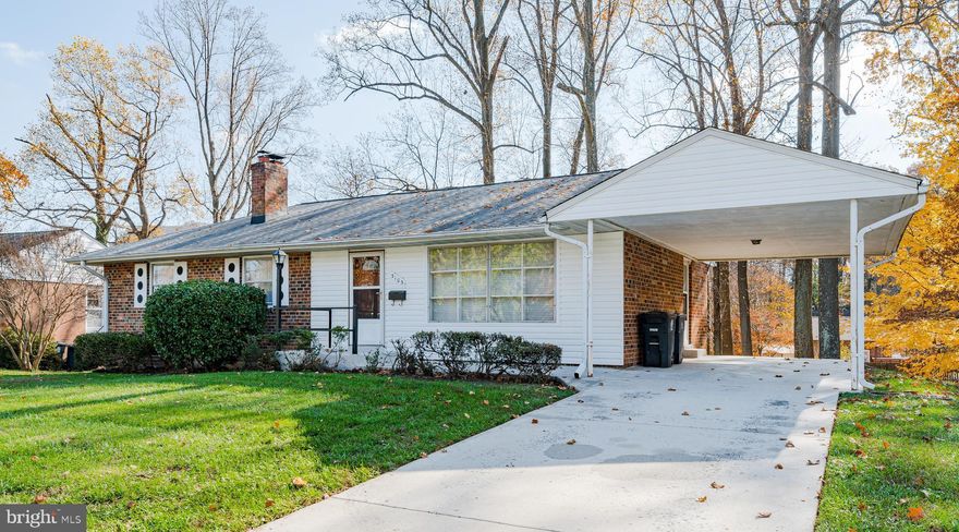 Rare Find Located in Calverton Neighborhood.  Rancher/Rambler Home with Hardwood Floors Throughout Main Level. Large Living Room with Picture Window.  Kitchen with Lots of Space.  Dining Room with Plenty of Room for Family Meals.  Ceiling Fans/Overhead Lighting in Most of your Rooms.  Basement Offers Brick Wood Burning Fireplace in Family Room with Patio Door that Leads to Patio.  Two Extra Rooms, Laundry Area with  Storage Galore!  Outside has Endless Possibilities.  Carport with Driveway for Extra Parking.  Backyard has Trees, Patio, Fence, Shed,  with Enormous Amount of Open Space for All of your Family Needs for Entertaining.  Must See to Appreciate!  Close to all Major Routes, Shopping, & Transportation.