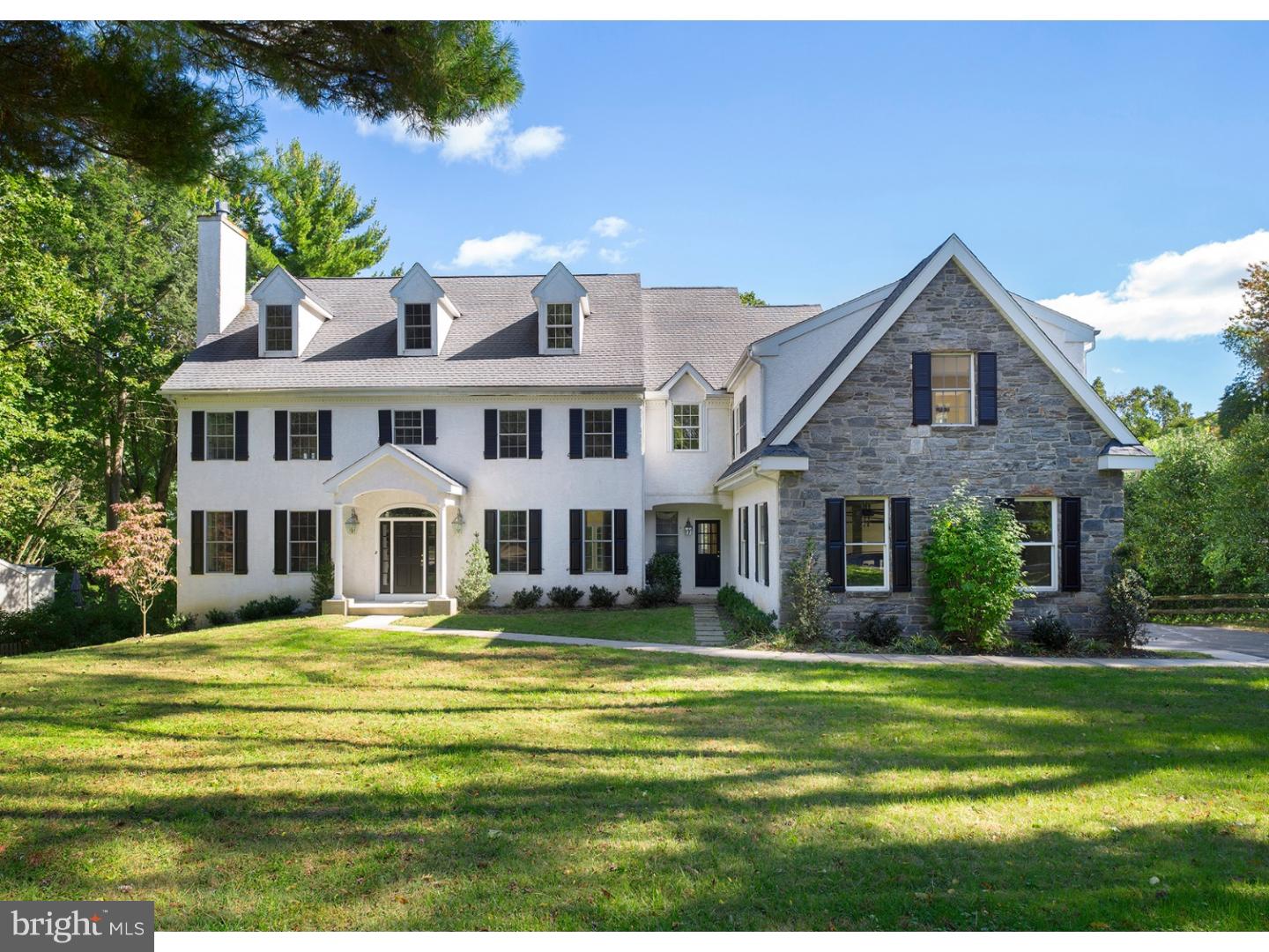 Custom built and offered to the market by the original owners, this 6 bedroom 5 and 2 1/2 bath home offers exceptional living on its three finished levels. Graced by hardwood floors and high ceilings the open, connected floor plan is situated on almost an acre to enjoy maximum light exposure and views of the groomed and wooded parcel. Dramatic Center Foyer sparkles with an exquisite crystal chandelier and opens on the left to a formal Living Room highlighted with a wood burning fireplace. Tucked in the rear of the home for requisite privacy, the large home office leads to a volume ceiling Great Room featuring an oversized window and richly stained gleaming, hardwood floors. Beyond a wide cased opening connects the Great Room to an expertly outfitted Chefs Kitchen with custom desk, Viking stove and double oven, neutral granite countertops, seated center island and large breakfast area, with sliding doors to the rear terrace. For ease of service the kitchen leads to a generously sized formal Dining Room, boasting custom ceiling detail and large picture window. Ascend the sweeping front stairs to the second level. Enter the deluxe Master Suite: A sitting room and large bedroom with tray ceiling offers freshly carpeted and painted space, a spa like master bath with double vanities and truly extraordinary closet space. 4 additional bedrooms and 3 baths and a rear stair complete the second floor. The lowest level, planned to offer notably full sized windows but also full walk-out to garden level also offers a full bath and can be used as bright independent living or suite space. A quick walk to township schools (1 mile) and two turns to the entrance to the expressway, this home is ideally located for ease of living and commute times. Effective 1/1/2019 taxes are reduced to $24,342, this is based on Montgomery County Board of Assessment with a presumed market value of $1,300,000
