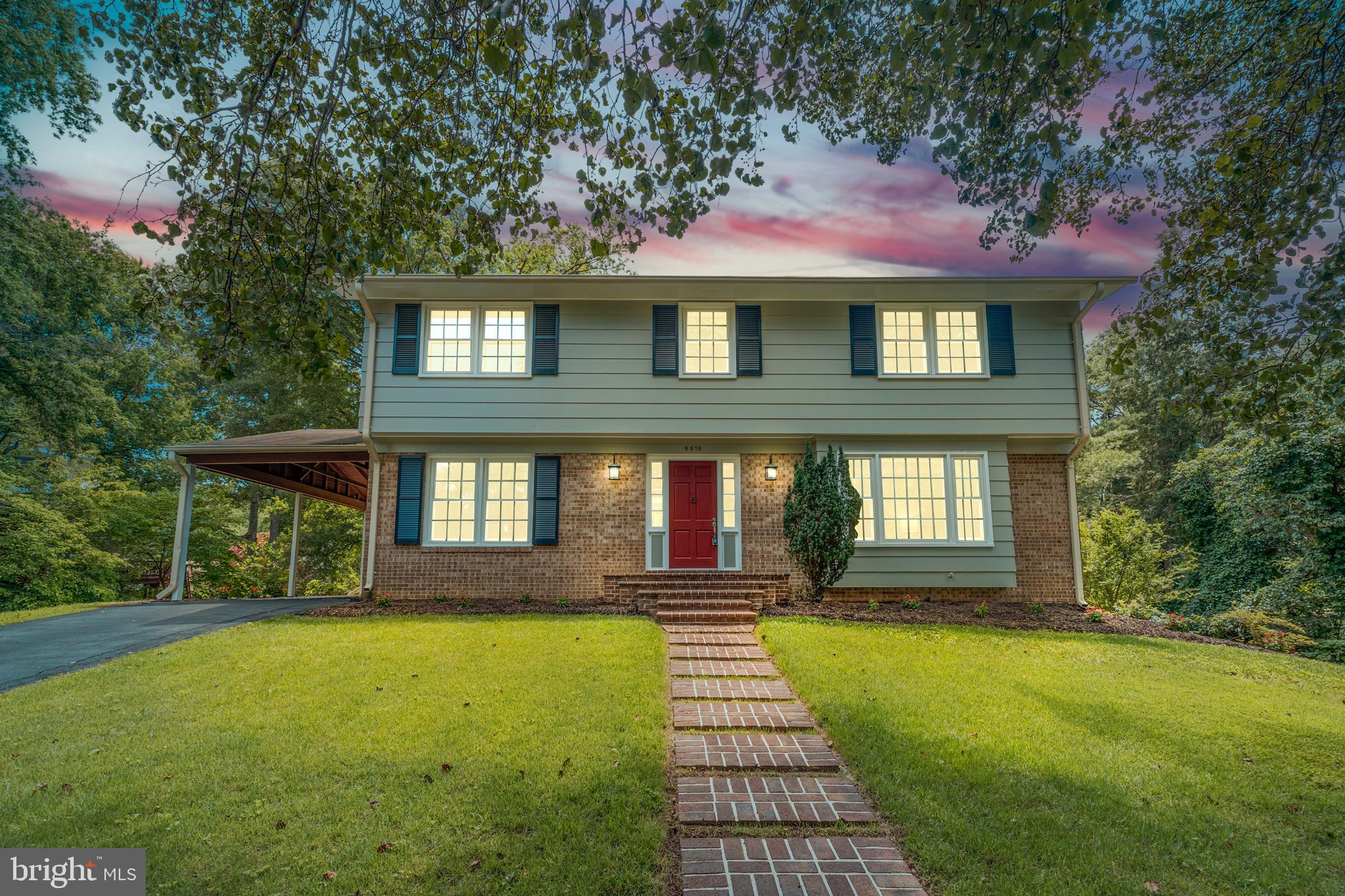 Tucked away in the sought-after Mt Vernon Manor neighborhood, 8618 Gateshead Road offers timeless Colonial charm on nearly half an acre backing to 14 acres of protected parkland. This spacious 4-bedroom, 2.5-bath home features hardwood floors throughout, a renovated white kitchen with a breakfast area, and a sunlit family room. Relax on the freshly refinished deck or gather around the fire pit - plenty of outdoor space to enjoy. On the interior, the expansive primary suite includes a sitting room, three closets, and a private bath. An attached carport, a greenhouse, and beautifully landscaped grounds with mature trees and privacy make this home especially desirable. Additional highlights: freshly painted, blackout shades in the primary, and upgraded USB-compatible outlets in the primary suite and kitchen. The pristine unfinished basement is already plumbed for a bath - amazing potential to finish this valuable square footage exactly the way you'd like. And the wonderful stand-up freezer? Yes, it conveys! Conveniently located, this home provides easy access to major military installations: Andrews, Fort Belvoir, Quantico, or The Pentagon - all within easy commuting distance. Don't miss this wonderful opportunity to make this home your own. Schedule your tour today.