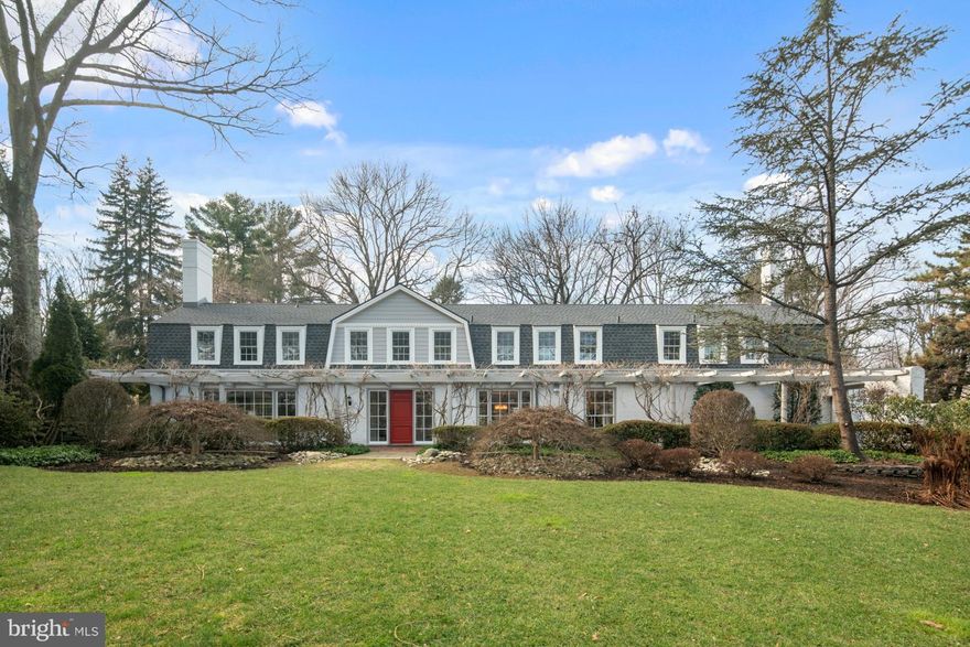 Don't miss your opportunity to own this Newly renovated classic Main Line home by renowned architect Walter Durham. Located on one of the most desirable streets in Lower Merion, Coppock Properties has restored this home, with Rene Hoffman designs, to combine traditional features with modern amenities. The main house has 4 bedrooms, 4 full and 2 half baths, while the guest/pool house has 1 bedroom, 1 full bath and a kitchenette. This home is filled with architectural details, including floor to ceiling windows, exposed beams, arched alcove shelving, decorative molding and hardwood floors throughout. The 1.31 acre lot is a private oasis with mature trees, specimen plantings, trickling waterfall pond and a swimming pool. Choose where you d like to entertain - inside, under your wisteria trellis front terrace or one of your three rear terraces with original wood burning grill. Enter through the front door and to the left, find the large formal living room with fireplace and floor to ceiling windows which offer stunning views of the property. The private office has alcove shelving, salvaged exposed wood beams, built-in bookshelves, a powder room and an abundance of natural light, views, and access to the rear patio. Head to the bright formal dining room which offers floor to ceiling windows and views into the rear and front yard. The chef's gourmet eat-in kitchen includes quartz countertops, a Thermador appliance package, including double ovens and a microwave drawer, and a butler s pantry with custom glass cabinetry. Right off of the kitchen is the spacious and bright family room with roof lantern, which has 15 foot mahogany ceilings and an abundance of natural light. A half bath and mudroom off of the garage with custom closet and cubbies complete this floor. Ascend one of the 2 stairways leading to the second floor and find the luxurious Master Suite with built-ins, tray ceiling, his and her walk-in closets with custom built-ins, and tastefully renovated Master Bath with cast iron soaking tub, beautiful calcatta marble, heated radiant floor with his and her vanities.Three other bedrooms, all with ensuite bathrooms and a huge laundry room with plenty of storage complete this floor. This home features a new roof, new HVAC, updated plumbing and electric. Move right in and enjoy this fantastic blend of old and new construction home. Low taxes!