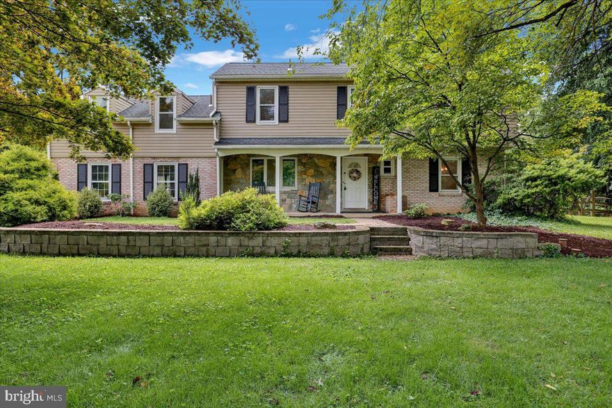 This corner property home in Greenfields community, Schuylkill Valley School District, offers 3 spacious bedrooms, 2 half baths, and 2 fireplaces. It is situated on .51 acres and has lovely, front-porch views of the golf course.  The living room and dining room has easy maintenance laminate flooring and new lighting. The kitchen has newer appliances and cherry cabinetry. Between the living room and family room is a 3-sided wood-burning fireplace that welcomes you upon entering the home and towers to the second floor. Upstairs are 3 spacious bedrooms with oversized closets and built-ins. The main bedroom has a propane fireplace and half bath.  Fresh paint and carpeting throughout the home is brand new. Other upgrades include newer roof, new garage doors, water heater, electric, windows, rear deck and side patio. The basement is partially finished and includes additional living space not included in the square footage, and the backyard is fenced in and includes a hot tub and a storage shed.