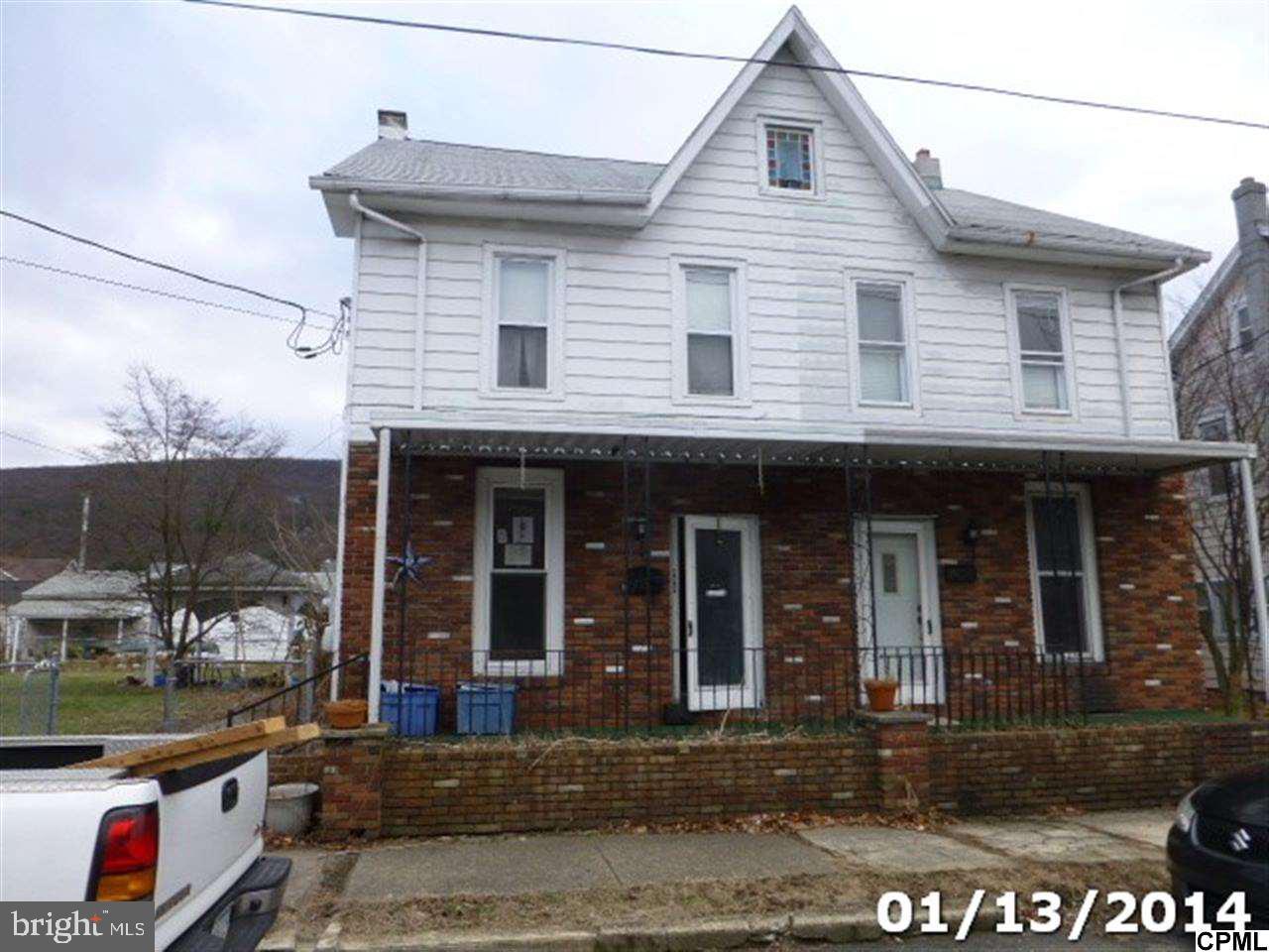 3 BR 2 BA semi-detached home, family room and living room. Formal dining room. Ceiling fans in dining room, one bedroom, and living room. First floor laundry area. Full unfinished basement. Gazebo in yard. Close to interstates.
