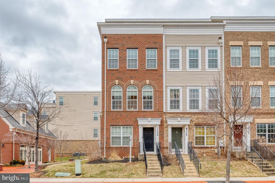 Welcome to 7230 Brickyard Station Dr! This desirable 4-level end unit townhome is freshly painted and move-in ready. The entry level features a bedroom with an en-suite bathroom and a two-car garage, while the first upper level offers an open floor plan with beautiful hardwood floors, abundant natural sunlight, and a spacious kitchen with a large island that adjoins a formal dining room and living room; a powder room and sliding glass doors that lead to a deck make entertaining easy. The next level includes a primary bedroom with an en-suite bath, an additional bedroom, a hall bath, and a laundry closet. The upper loft area provides a versatile space for sitting or entertaining, featuring a fourth bedroom, another full bath, and a terrace with wonderful views. Community amenities are impressive, offering an outdoor pool, multiple walking and jogging trails, a lake with benches, a volleyball court, an amphitheater, a clubhouse, a fully equipped exercise room, and two playgrounds. This home is ideally located with easy access to transportation options, making commuting to both Washington, DC and Baltimore convenient.