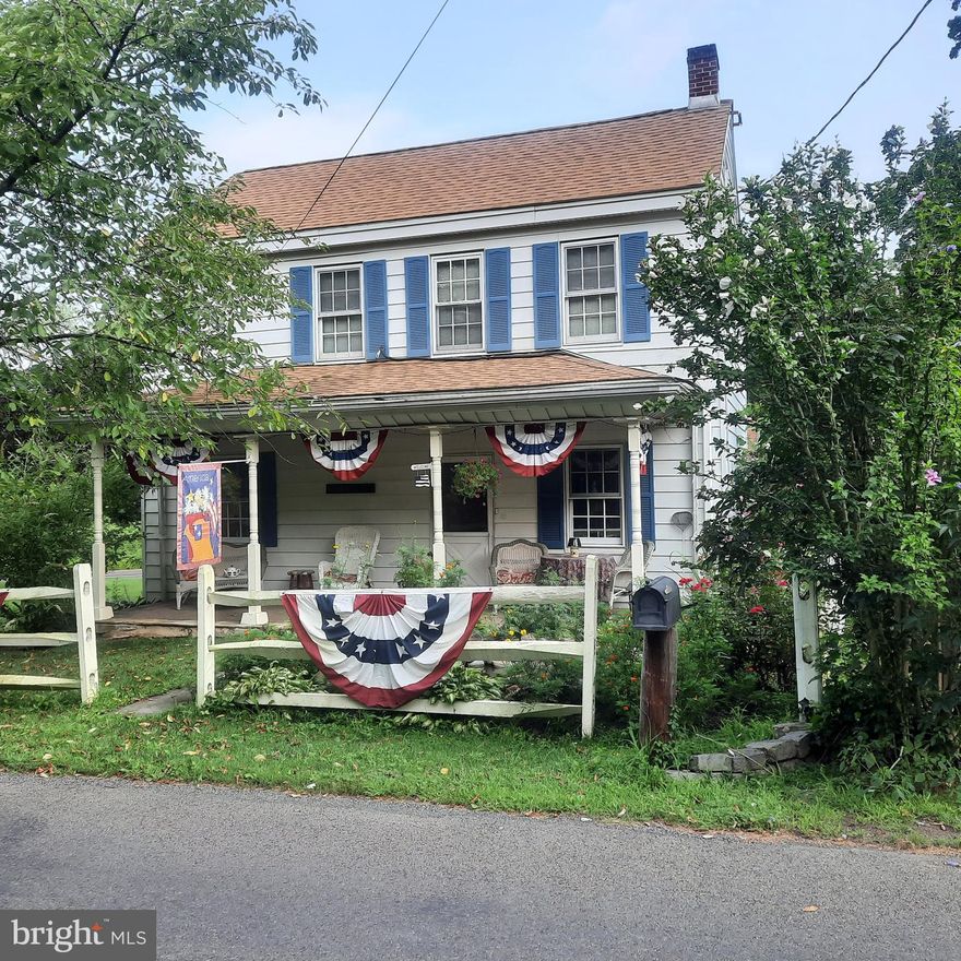 Welcome to 343  E Dark Hollow Rd, Pipersville, in beautiful Tinicum Township, Bucks County, PA.  
This immaculate 1859 Farmhouse has been lovingly cared for and updated over the years.  Newer windows and a new roof adorn the classic Bucks County abode, repleat with the customary rocking-chair covered front porch and landscaping that includes flowers and a small pond.   On the Main Floor you will find a cute eat-in country Kitchen, the Dining Room with wood burning stove and a cozy Living Room.  Upstairs there are 2 Bedrooms with an adjoining Office and a Sunroom with a 2nd Floor Laundry.  A book on the history of Tinicum Township tells us that 343 E Dark Hollow Rd was the site of William Deemer's Blacksmith Shop in the hamlet of Smithtown.  No one will be stopping by for new shoes for their horse but you can while away the hours working on your vehilcle or toys in the 2 car garage.  Centrally located in Tinicum Township puts you close to fine and casual dining at the Piper Tavern, the Ferndale Inn, Black Bass Inn, The Golden Pheasant Inn and others.  It is a short trip to shopping and recreational spots like Nockamixon State Park (5,283 acres) and Tohickon Valley Park, with miles of hiking trails, camping, fishing and the High Rocks Overlook/Rock Climbing experience.   And of course, the Delaware River.  Another fabulous feature = SUPER LOW TAXES - only $3,413. per year....  (People living in NJ often call us and ask if that is a typographical error...) No typo!   Please note that the staircase to the second floor and the basement are "pie" stairs....  Home is being sold As-Is.... Inspections allowed.  Motivated Sellers!                                                                                                                                                                                         Come visit soon!