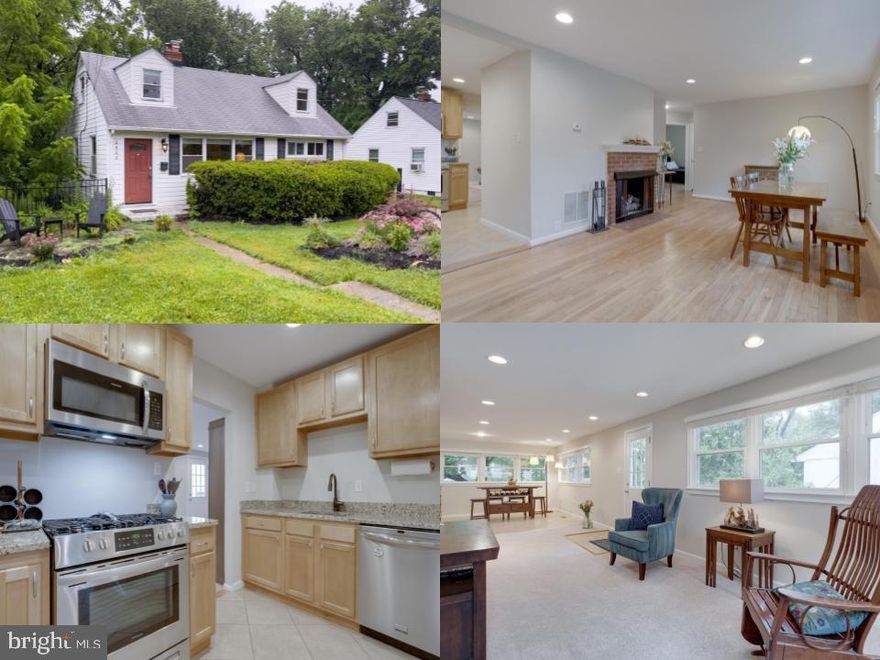 Cute Cape Cod shines with gleaming floors, recessed lighting, plenty of natural light, and fresh designer paint throughout. You are going to love the vibe of this home. The main level features a flexible floorplan with a front living room that can also be used as a dining space. This room boasts a wood burning brick-front fireplace and large window overlooking the front yard. Kitchen features stainless steel appliances and granite countertops. Off the kitchen is a large great room with windows on all sides and a door leading to the backyard. This room is perfect for the entire family to carve out their space. Also on the main level are two bedrooms and a full bathroom. The upper level features railroad style bedrooms with lots of nooks and crannies for storage. There is also a laundry closet and full bathroom on this level. The backyard features a wrought iron fence and perennial blooming bushes making this space feel like a secret garden with so much potential. The oversized detached two-car garage can also be used as a studio or workshop. Amazing location nestled at the intersection between Falls Church, Annandale and Arlington. Countless restaurants and shopping centers are closeby, including the popular Mosaic District. Commuting is a breeze with access to major roads and several bus routes to metros, to the Pentagon etc. only a few blocks from the house.
