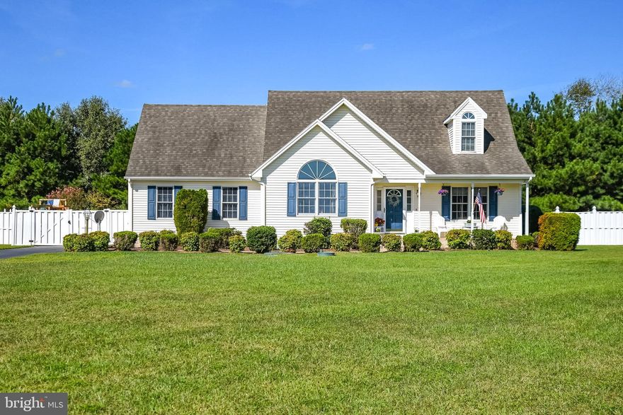 Outstanding contemporary Cape Cod shows pride of ownership. This charming home offers over 1,900 square feet, three bedrooms, two and a half bathrooms, and finished room over the garage can be used as a fourth bedroom or home office. Master bedroom and bathroom are conveniently located on the first floor. New stainless steel appliances in the kitchen. Freshly painted and updated lighting. Close to Rt 50, 13, and the bypass but nestled in the quaint and quiet Ruark community of Heather Glen. This home is sold almost completely furnished. Dual zone HVAC and gas fireplace. Rear deck leads out to a heated in ground salt water pool. All pool equipment included. Endless possibilities for the huge back yard, surrounded by a vinyl fence and tree lined for the utmost privacy. This backyard can be your personal oasis. And, the playground is included. Paved driveway and attached garage. Mature landscaping with in ground sprinkler system. This is a must see property. Take a look today!