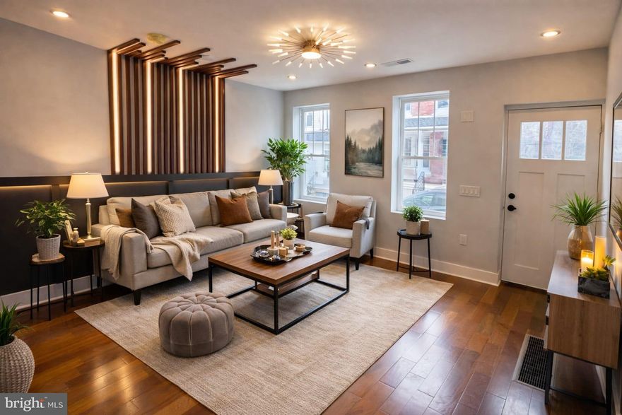 Welcome to your dream home in the vibrant Mantua neighborhood of West Philadelphia! This beautifully renovated 3-bedroom, 2-bathroom home perfectly blends modern style, comfort, and everyday convenience. Step inside to a light-filled main level featuring rich hardwood floors and recessed lighting, creating a warm and inviting atmosphere ideal for both relaxing and entertaining. The gourmet kitchen is a true highlight, showcasing brand-new stainless steel appliances, crisp white cabinetry, and ample space for casual dining or hosting guests. Upstairs, you’ll find two spacious bedrooms and a stylish full bathroom designed with sleek, contemporary finishes. Every detail of this home has been thoughtfully curated to deliver both functionality and aesthetic appeal.
The fully finished basement expands your living space, offering a versatile third bedroom and an additional full bathroom, perfect for guests, a home office, or private retreat.

Step outside to enjoy a generously sized backyard, ideal for gatherings, gardening, or simply unwinding.
Conveniently located near I-95 and Center City, and just minutes from the thriving Mantua neighborhood, you’ll have easy access to top-rated restaurants, cozy coffee shops, museums, and vibrant entertainment options.

Don’t miss your opportunity to own this move-in-ready gem! 
Schedule your showing today!