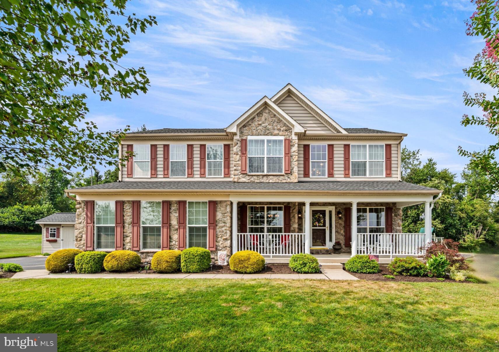 Tucked away in the heart of Chester County, this meticulously maintained Colonial offers the perfect blend of space, comfort, and style, with over 4,000 sq ft of finished living space and thoughtful upgrades throughout.
★
From the moment you step onto the relaxing front porch overlooking community open space, you’ll feel right at home. Inside, you’re greeted by a grand two-story foyer with hardwood floors and 9’ ceilings throughout the main level. The spacious family room features a cozy gas fireplace and flows effortlessly into the bright, gourmet kitchen with 42” cabinets, a center island, double ovens, and a gas cooktop, perfect for hosting friends and family. A formal dining room, sitting room, and executive office complete the first floor.
★
Upstairs, the enormous primary suite boasts vaulted ceilings, a massive walk-in closet, and a recently renovated spa-like bath with a freestanding soaking tub and oversized walk-in shower. The large sitting room (currently used as a second office) has its own door to the hallway and could easily become a 5th bedroom. All three additional bedrooms include ceiling fans and walk-in closets.
★
The finished walk-out basement is the ultimate entertainment zone, complete with a custom home theater (9-ft screen + fiber optic ceiling!), gym area, second family room, ample storage and a secret hidden passageway, can you find it?! 🔎
★
Enjoy autumn 🍁 evenings on the maintenance-free Trex deck (w/hot tub hookup) that backs to woods for added privacy. Additional property features include: a side-entry, drywalled two-car garage, main-floor laundry, radon system, reverse osmosis water filtration drinking water, energy-efficient windows and appliances, a large shed, and professionally manicured front and rear yards. 🧰 𝐑𝐎𝐎𝐅 (2023) • 𝐇𝐕𝐀𝐂 (2023) • 𝐀𝐂 (2023) • 𝐖𝐀𝐓𝐄𝐑 𝐇𝐄𝐀𝐓𝐄𝐑 (2019) 🧰
★
Don’t miss your opportunity to own this standout home in one of Chester County’s most picturesque neighborhoods—schedule your tour today!