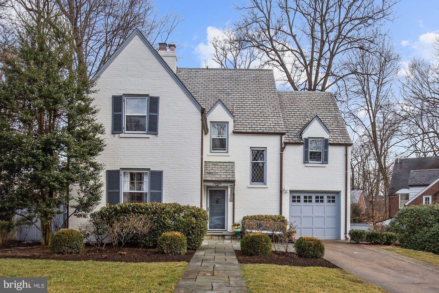 Move right in to this charming and perfectly maintained 4/5BR 3.5BA Mikkelson home on one of the best streets in the Town of Chevy Chase! Architectural details include leaded-glass windows, arched doorways and more! Sunny southern exposure. Flat lot w/ custom patio and landscaping by Leila Fendrick. Garage/private driveway. Short walk to downtown Bethesda and quick commute to DC! Open Sun. 1-4.
